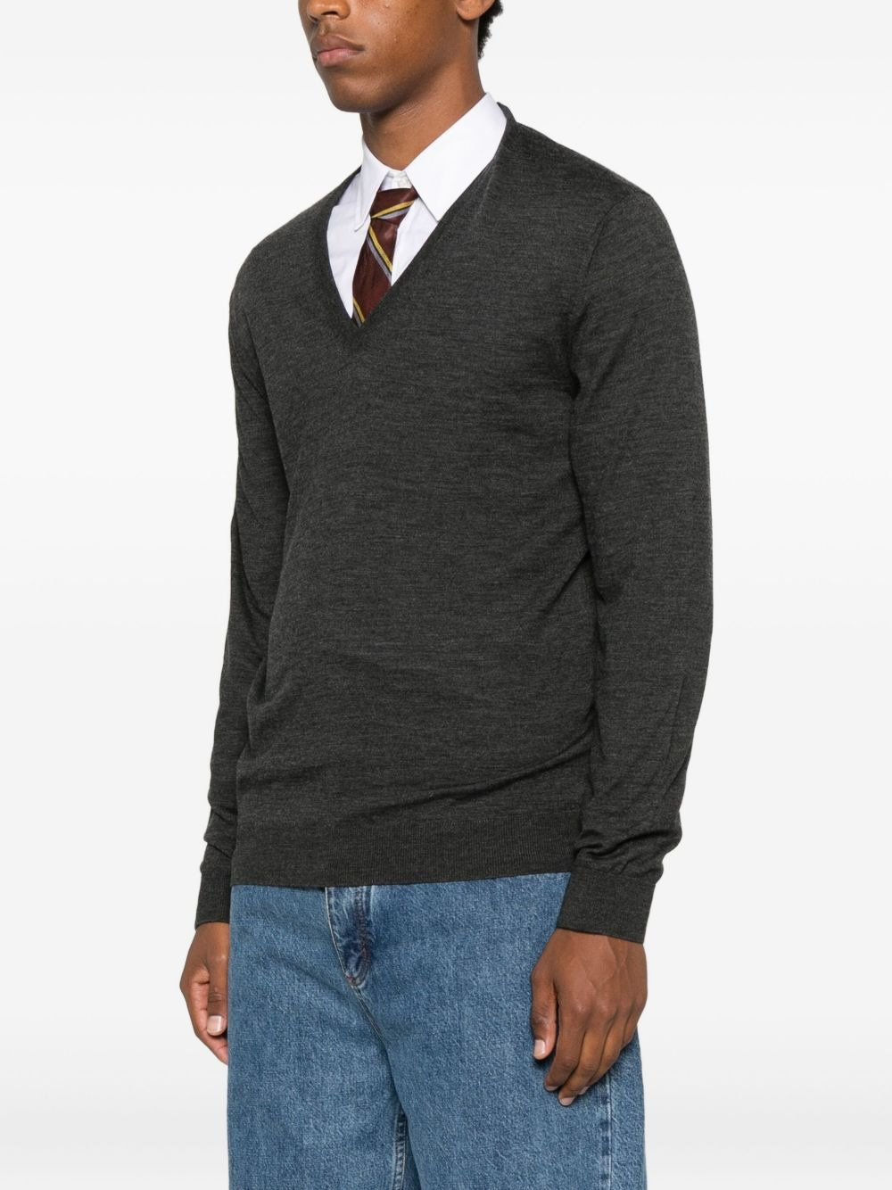 V-neck wool sweater - 3
