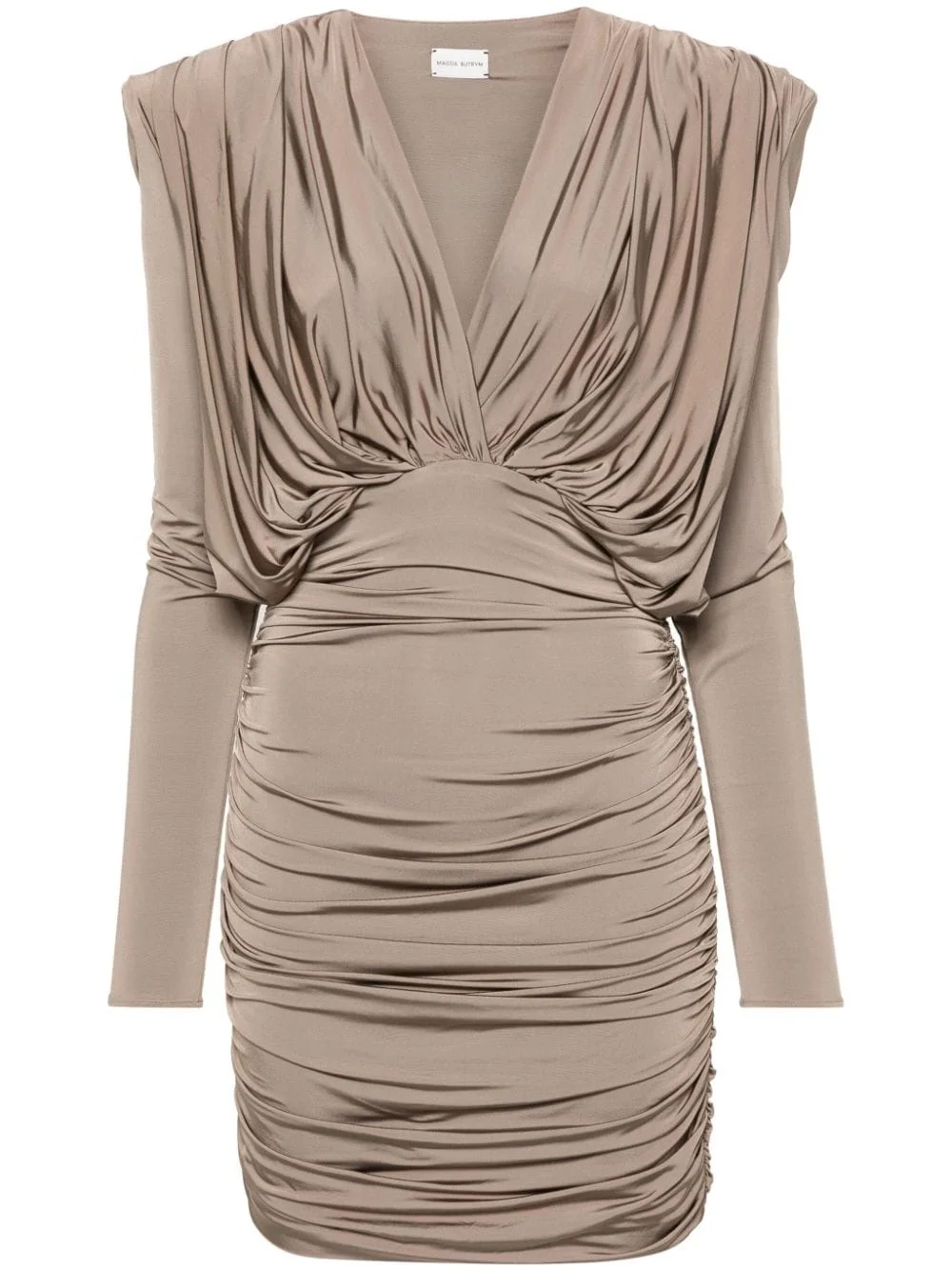 draped mini dress - 1