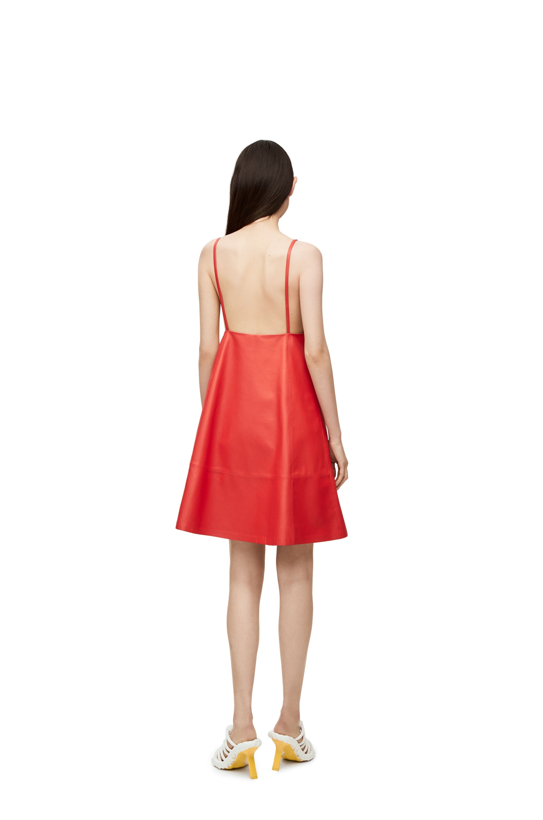 Anthurium strappy dress in nappa - 4