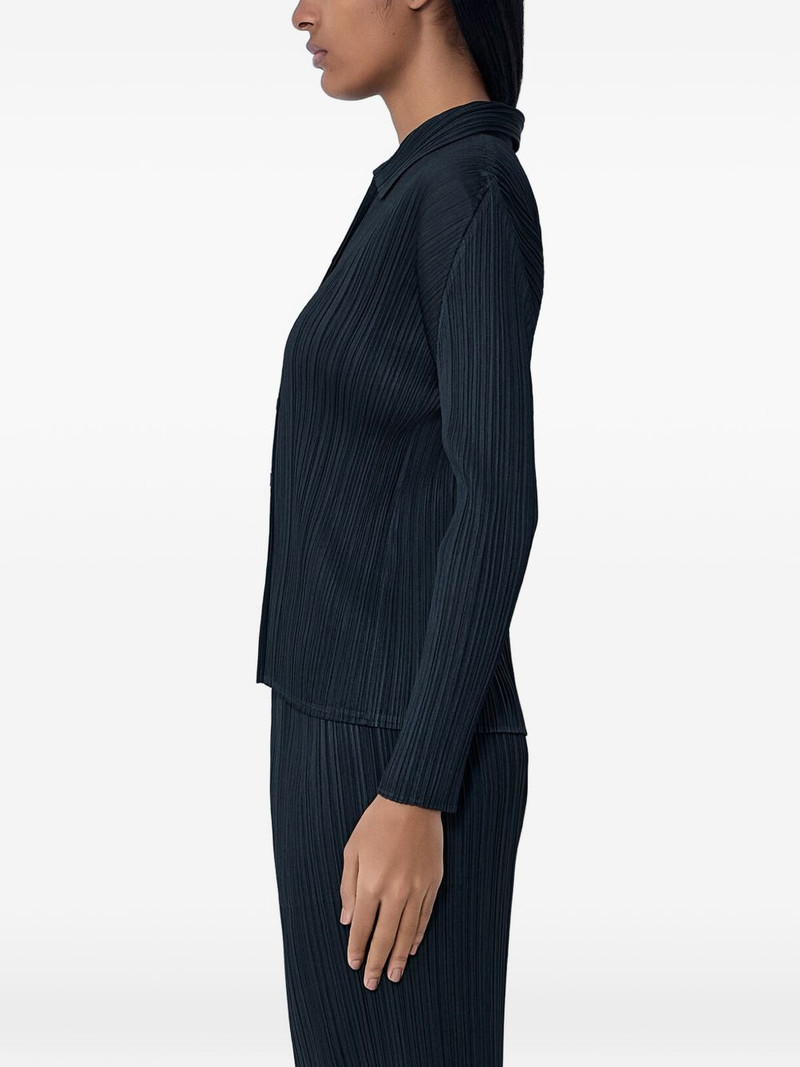 Pleats Please Issey Miyake pleated button-down shirt outlook