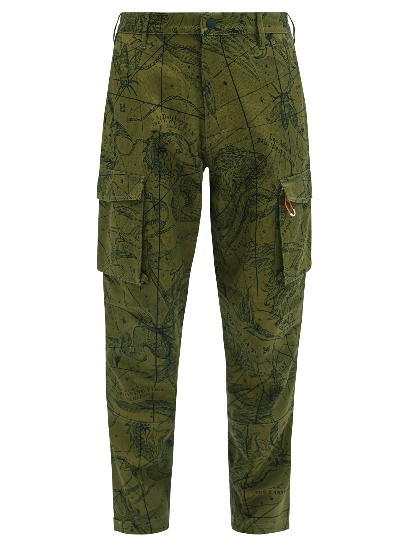 Map-print cotton-twill cargo trousers - 1