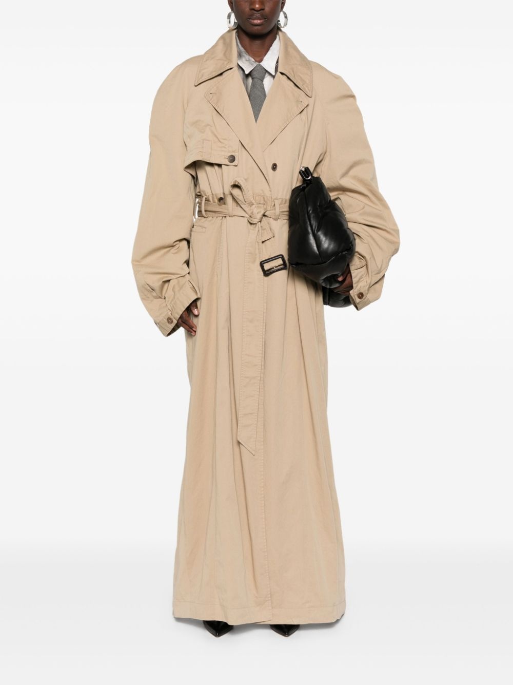 deconstructed cotton trench coat - 2
