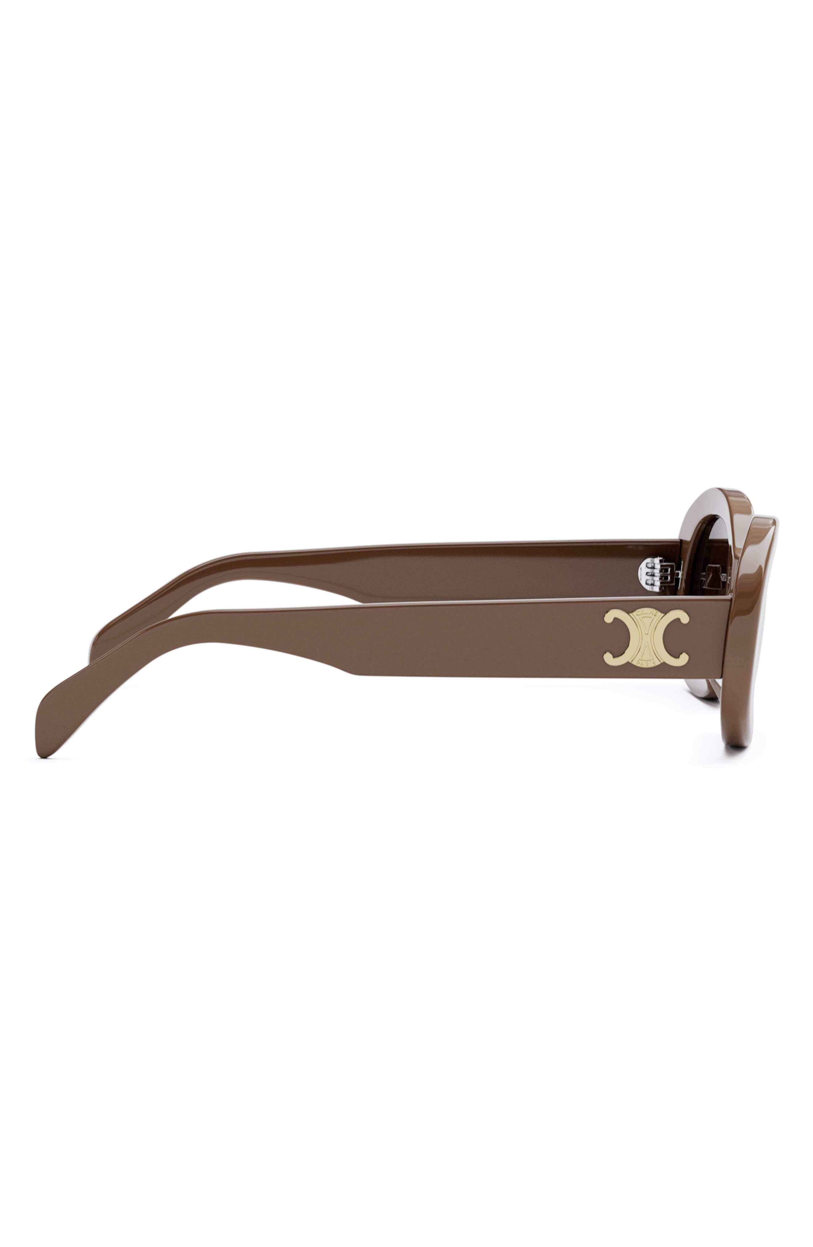 CELINE Triomphe 52mm Oval Sunglasses in Shiny Light Brown at Nordstrom - 5