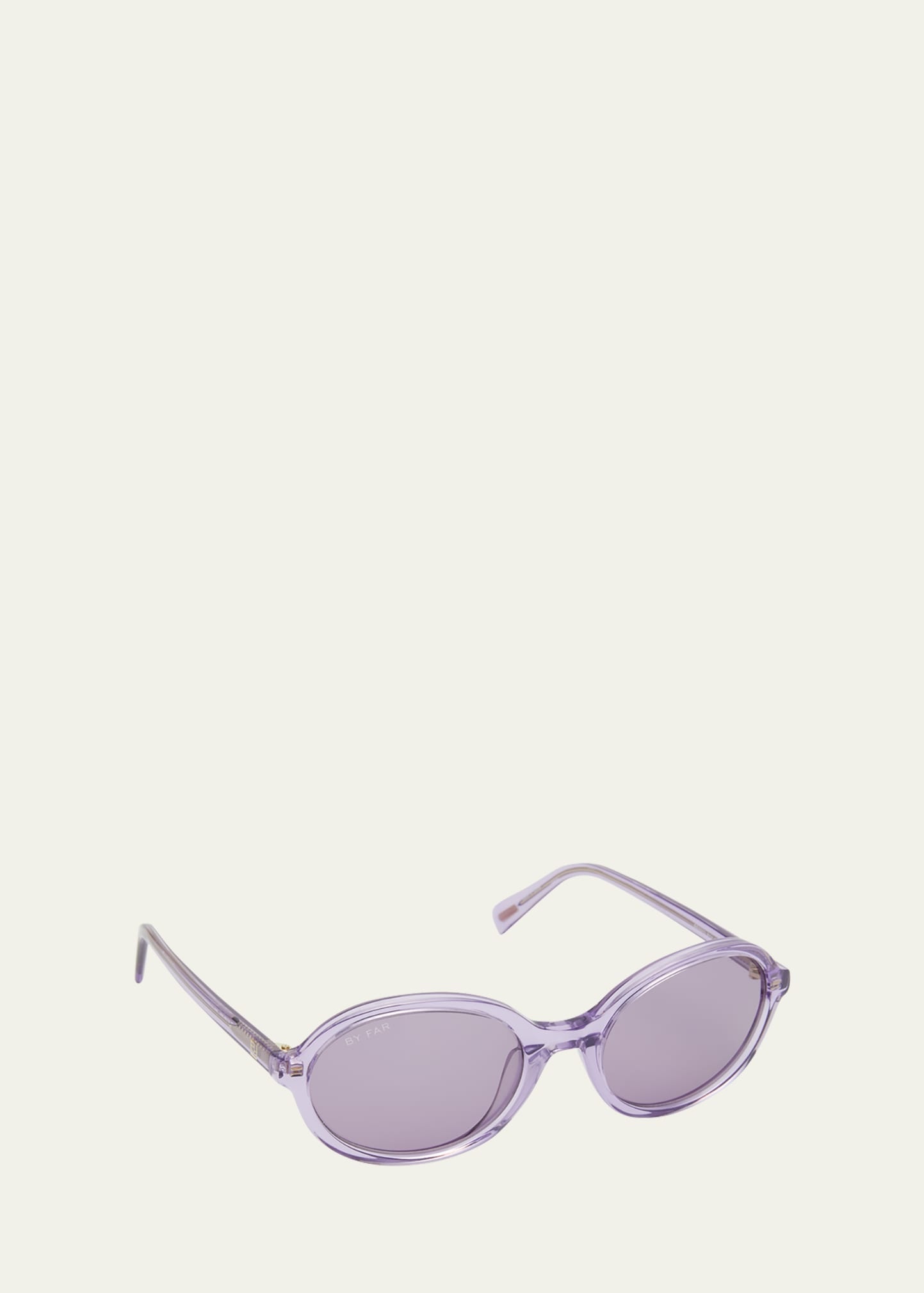 Velvet Semi-Transparent Round Acetate Sunglasses - 3