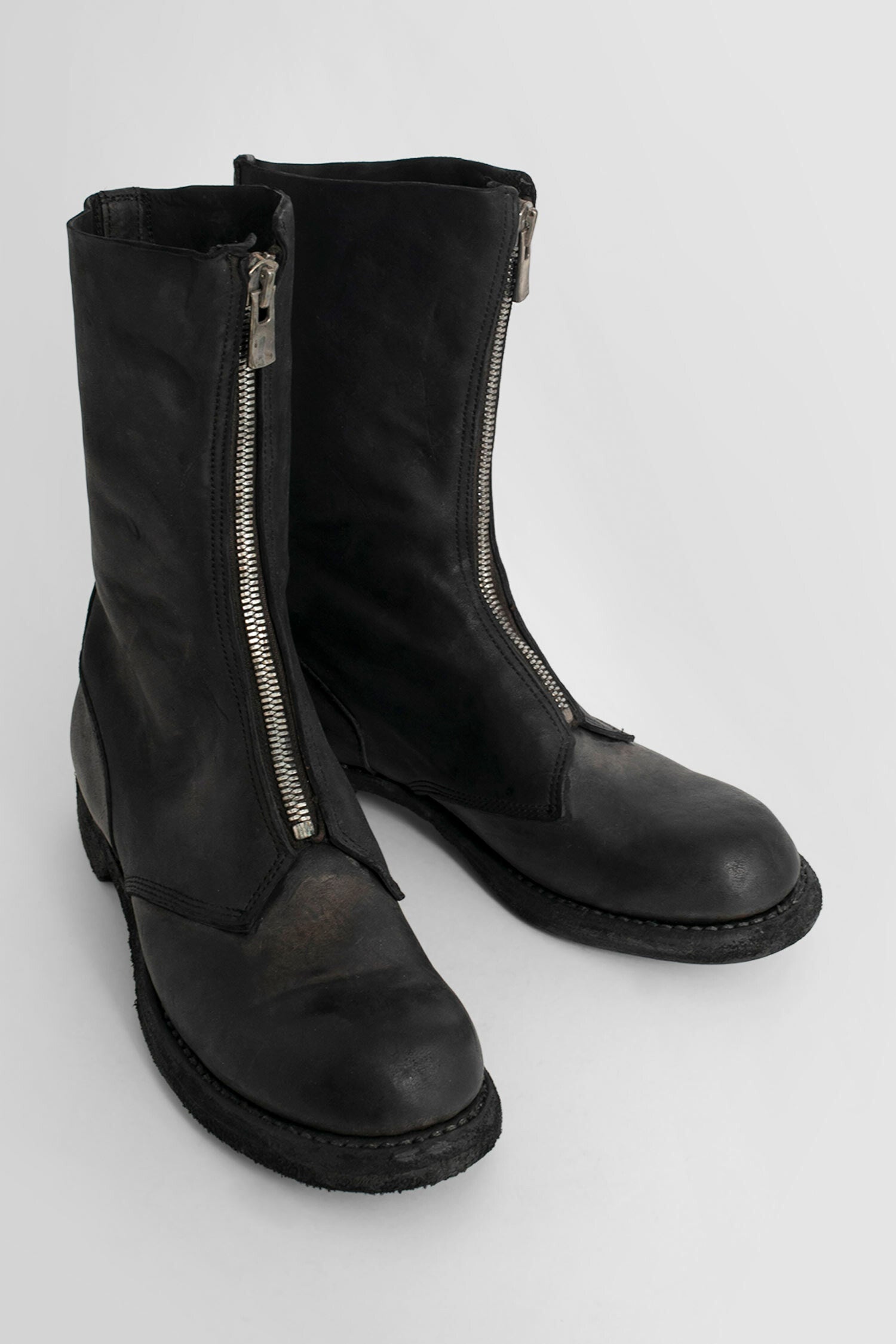 Black-Smooth-Horse-Front-Zip-Boots - 6