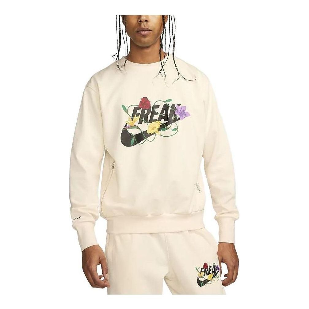 Nike Giannis Graphic Basketball Crew Long Sleeve Sweatshirt 'Beige' FJ9558-110 - 1