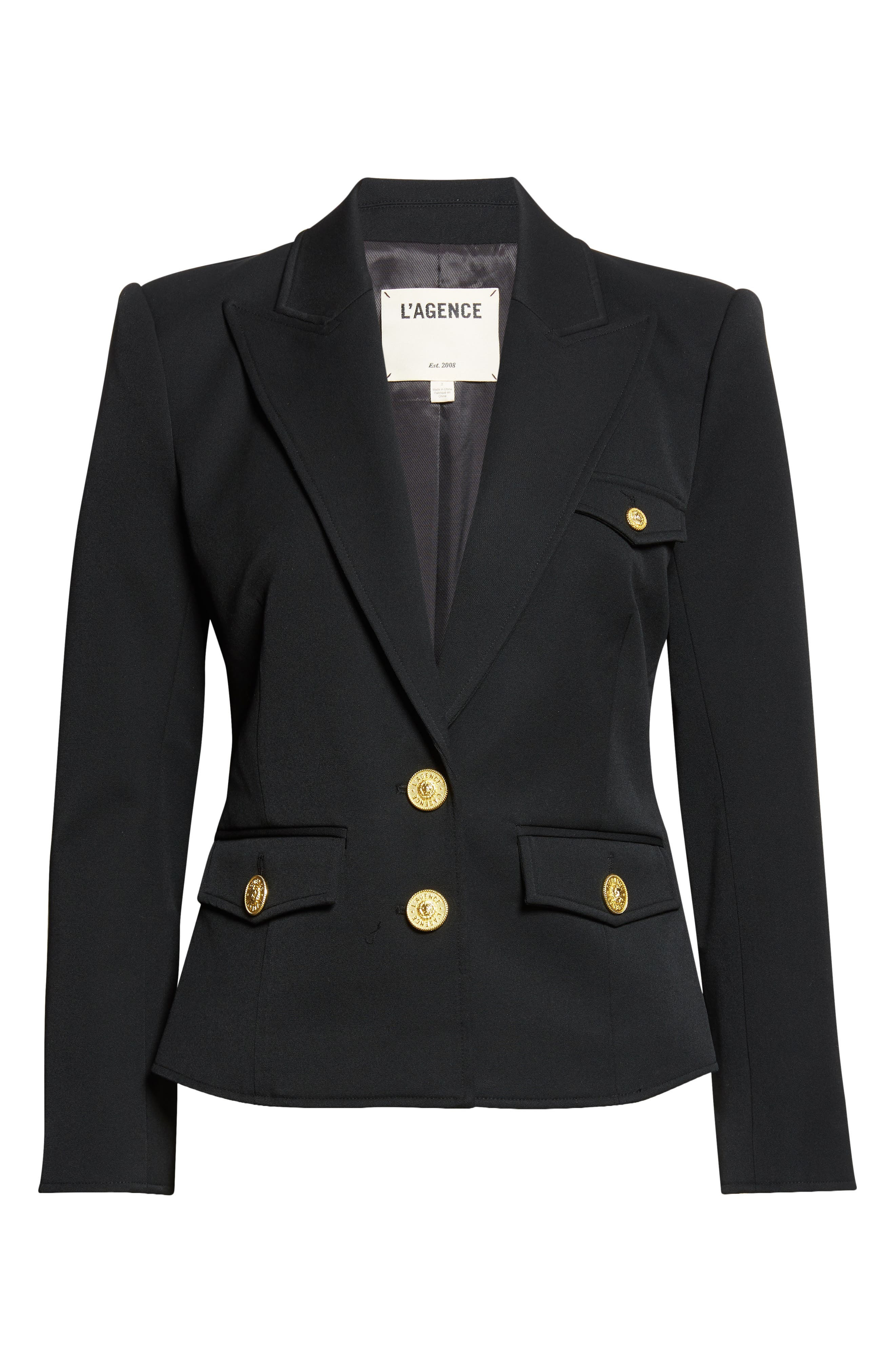 L'AGENCE Wylla Structured Blazer in Black at Nordstrom - 7
