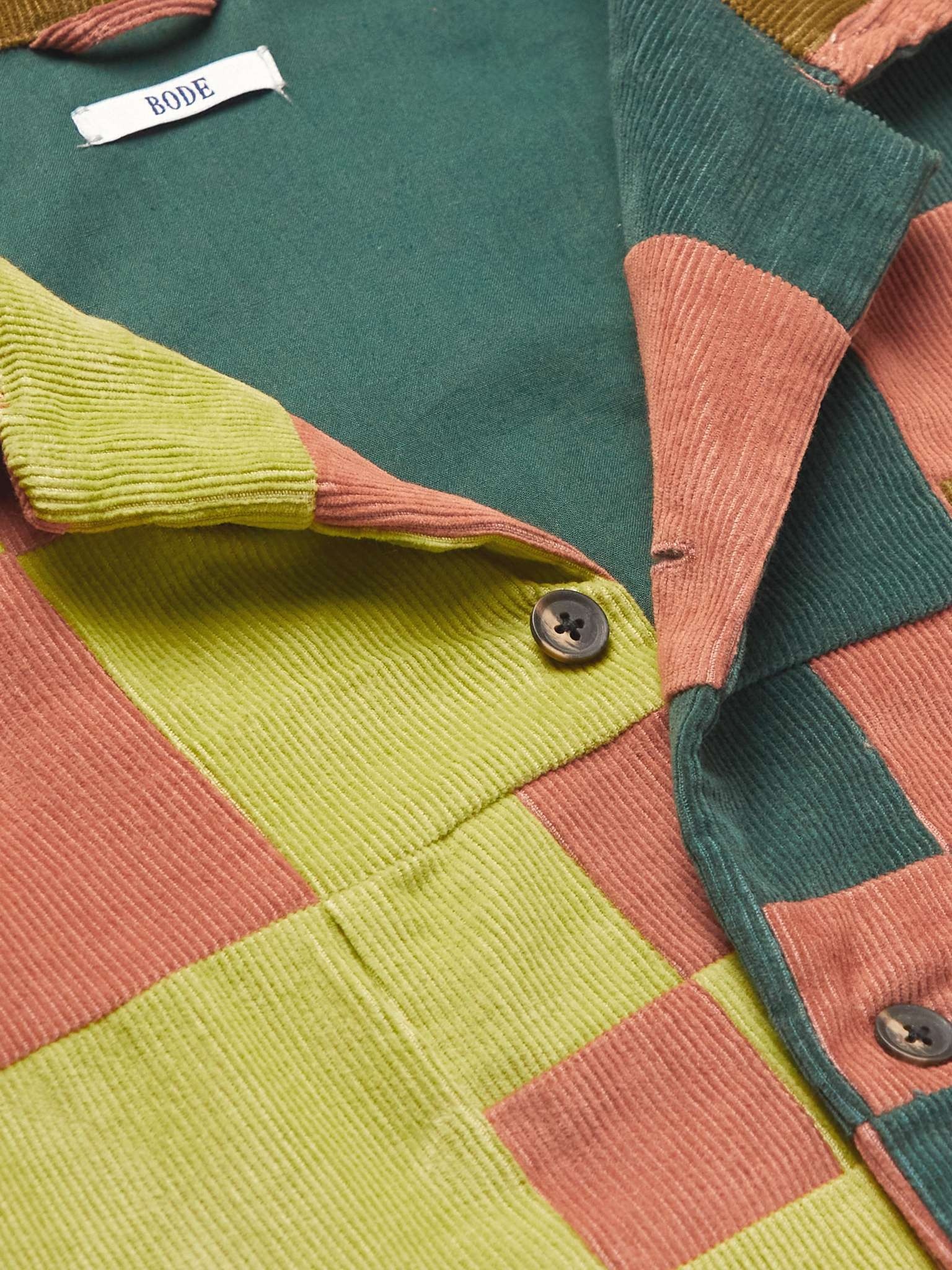Camp-Collar Patchwork Cotton-Corduroy Overshirt - 8