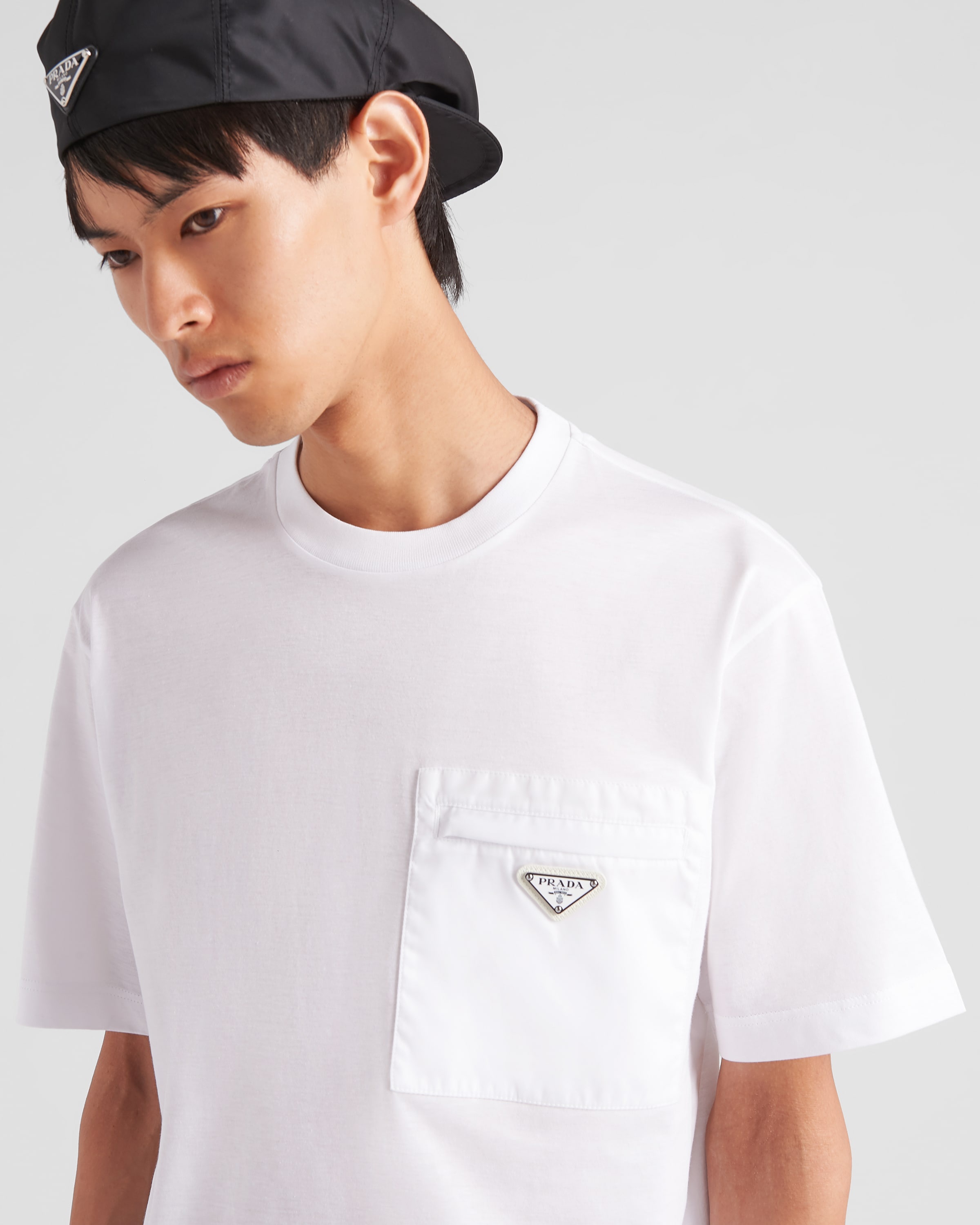 Re-Nylon and jersey T-shirt - 3