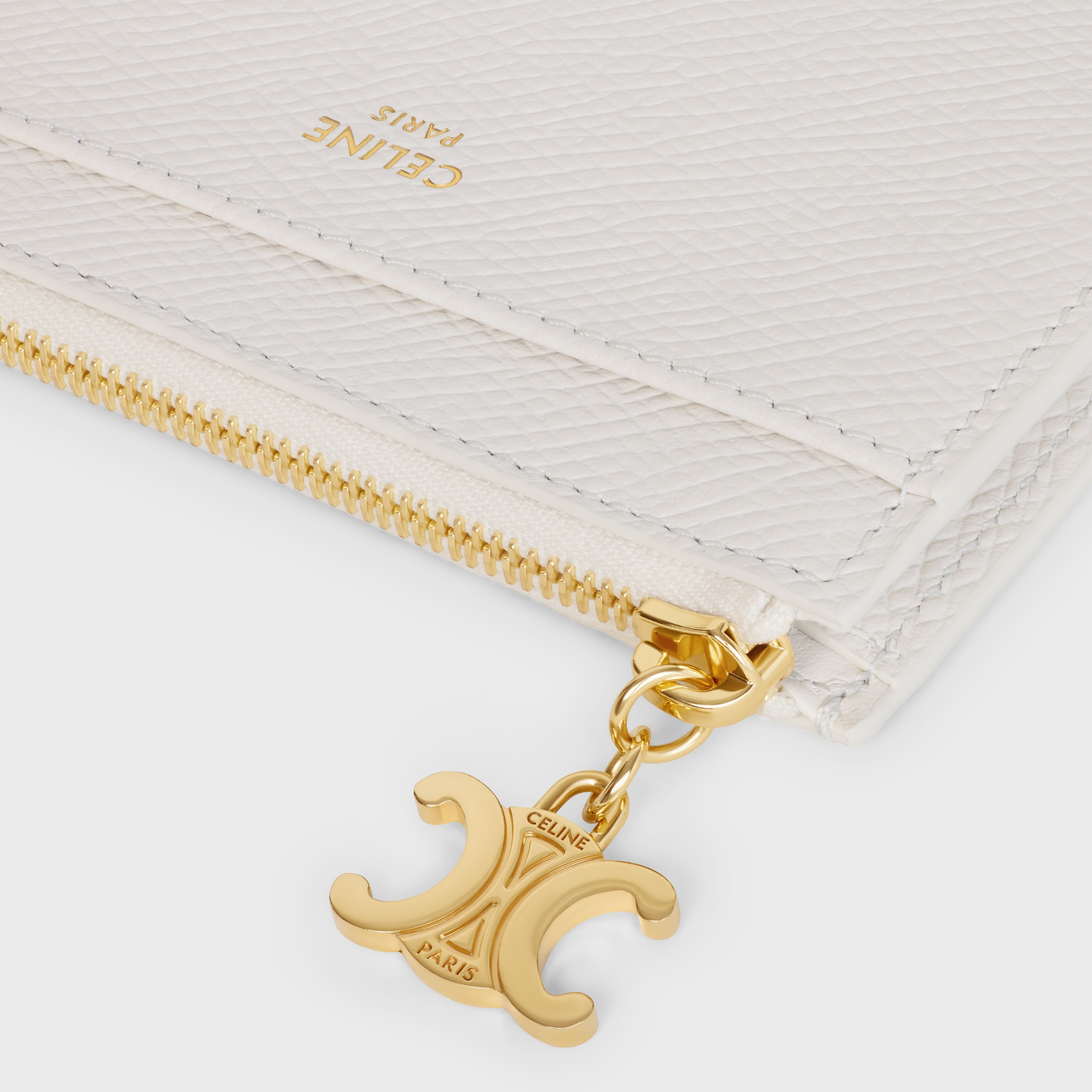 ZIPPED CARD HOLDER TRIOMPHE CHARMS IN GRAINED CALFSKIN - 4