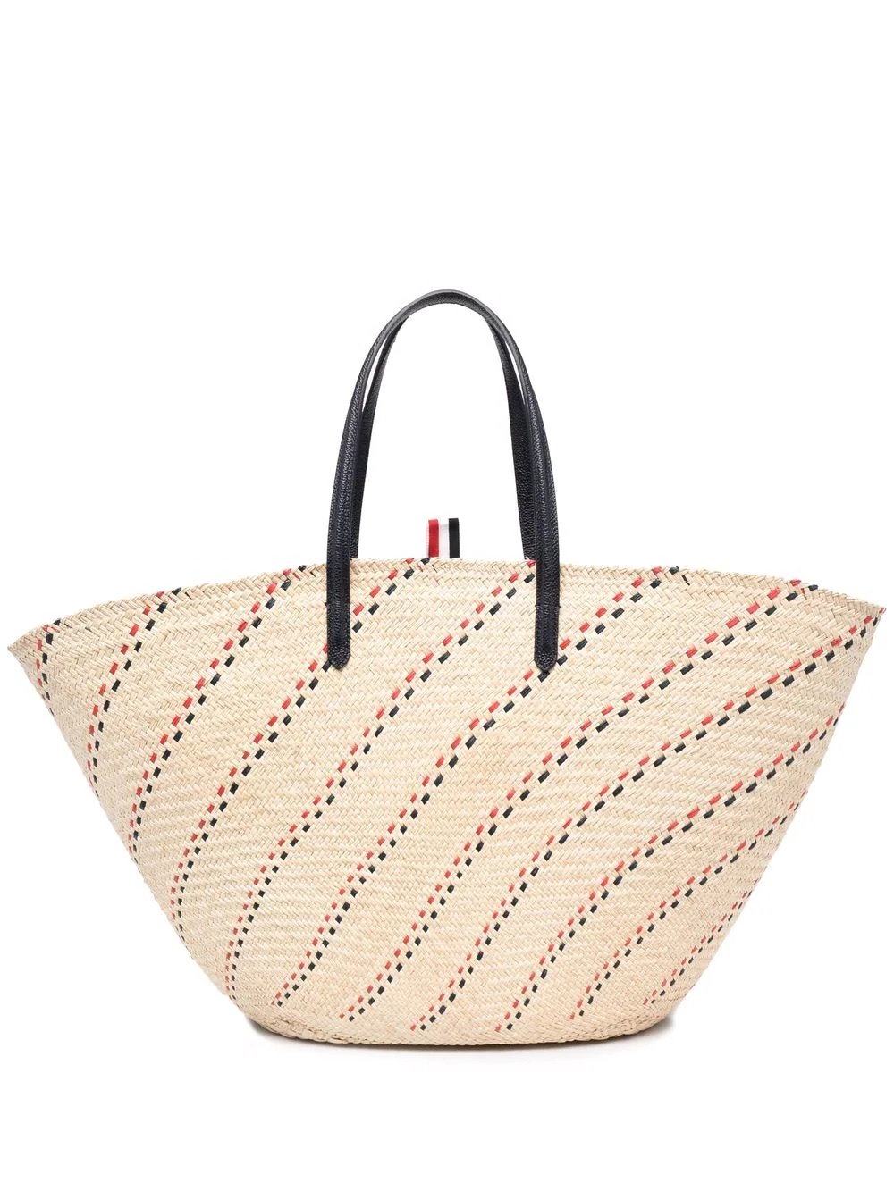 RWB stripe-embroidered tote bag - 1