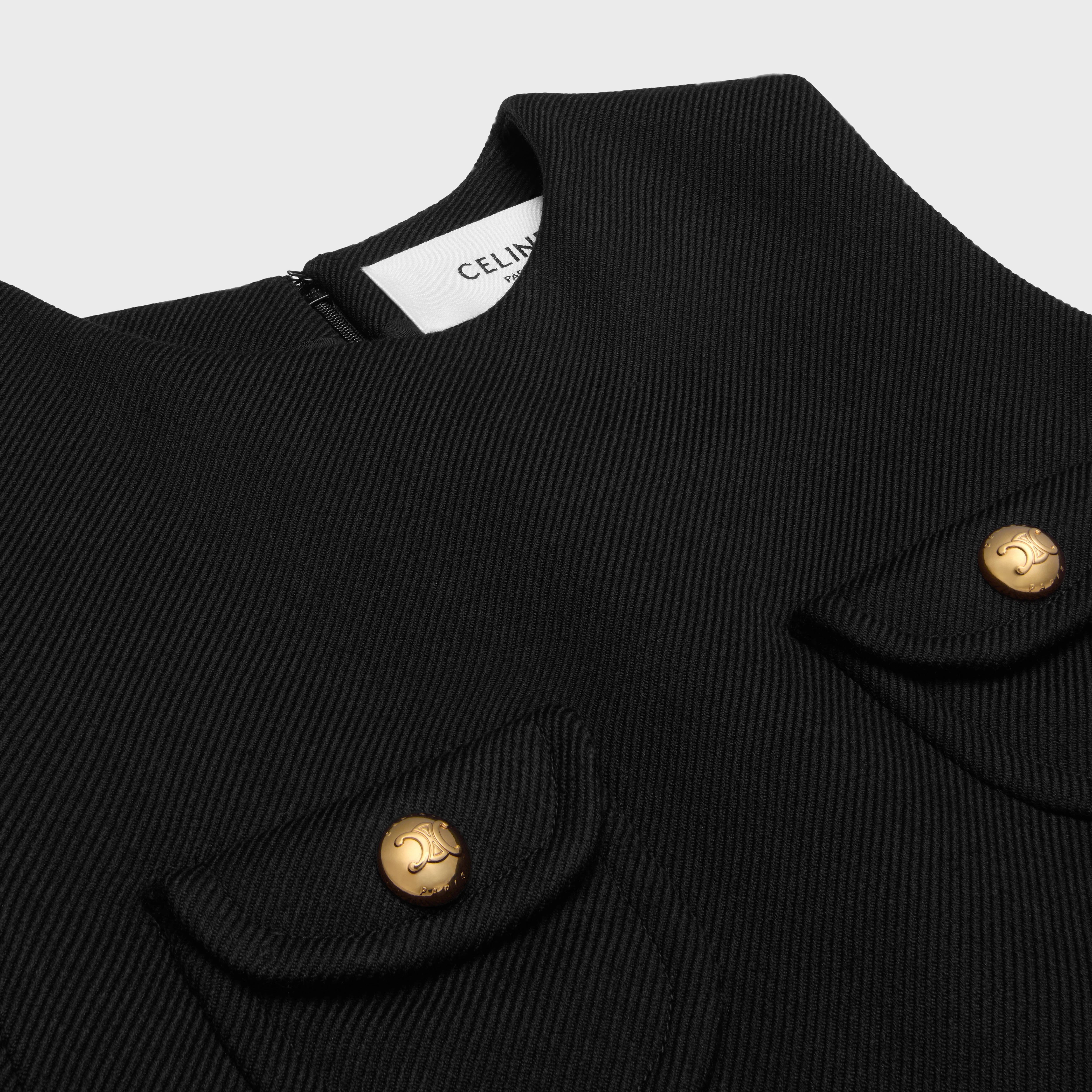 CELINE trapeze mini skirt in double faced wool tricotine