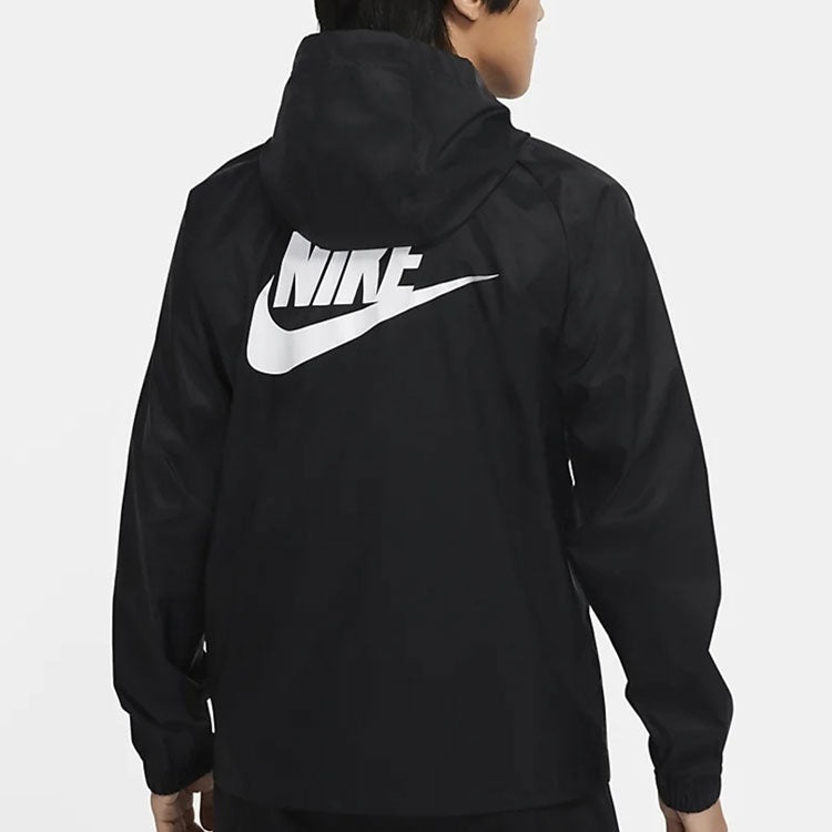 Nike Back Large Logo Zipper hooded track Jacket Black CZ8677-010 - 5