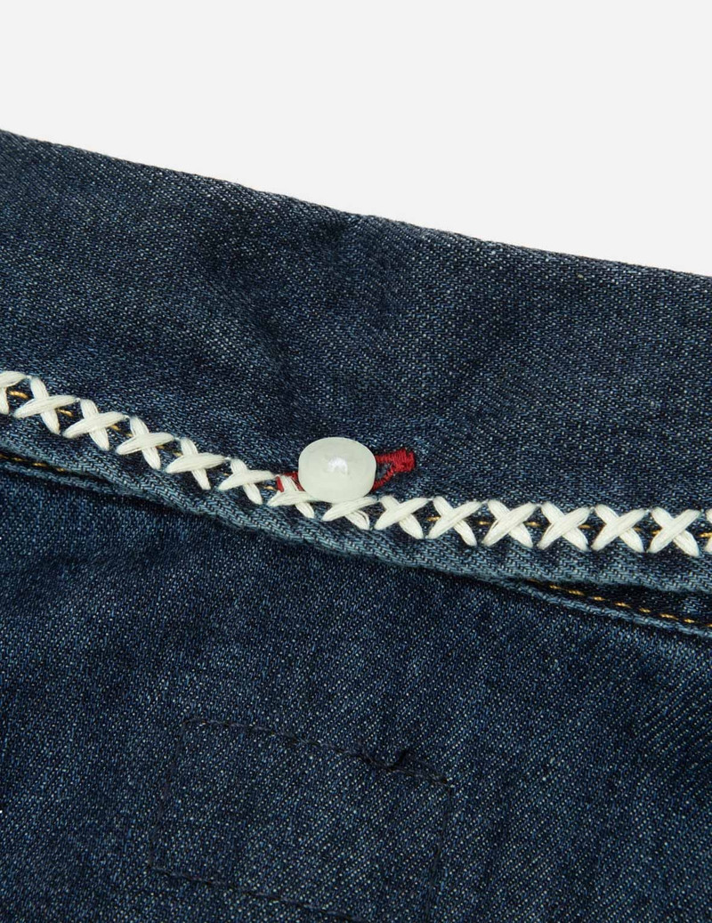 Brush Daicock Print Relax Fit Denim Shirt 10