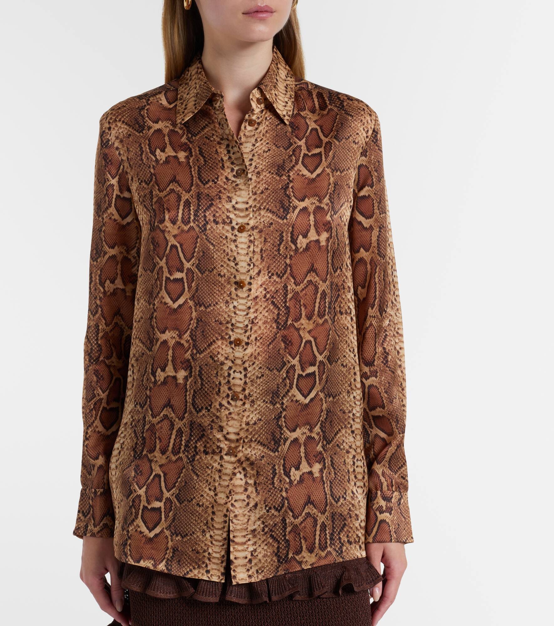 Hypnotic snake-print silk shirt - 6