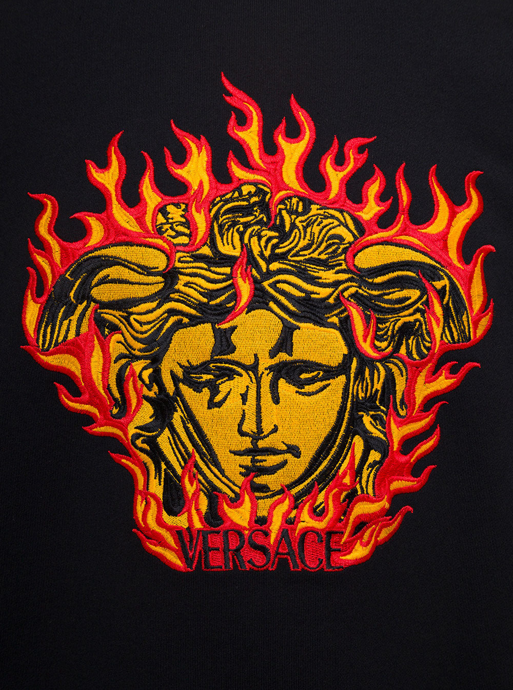 Versace Men Black Crewneck Sweatshirt With Medusa Print In Cotton Man - 3