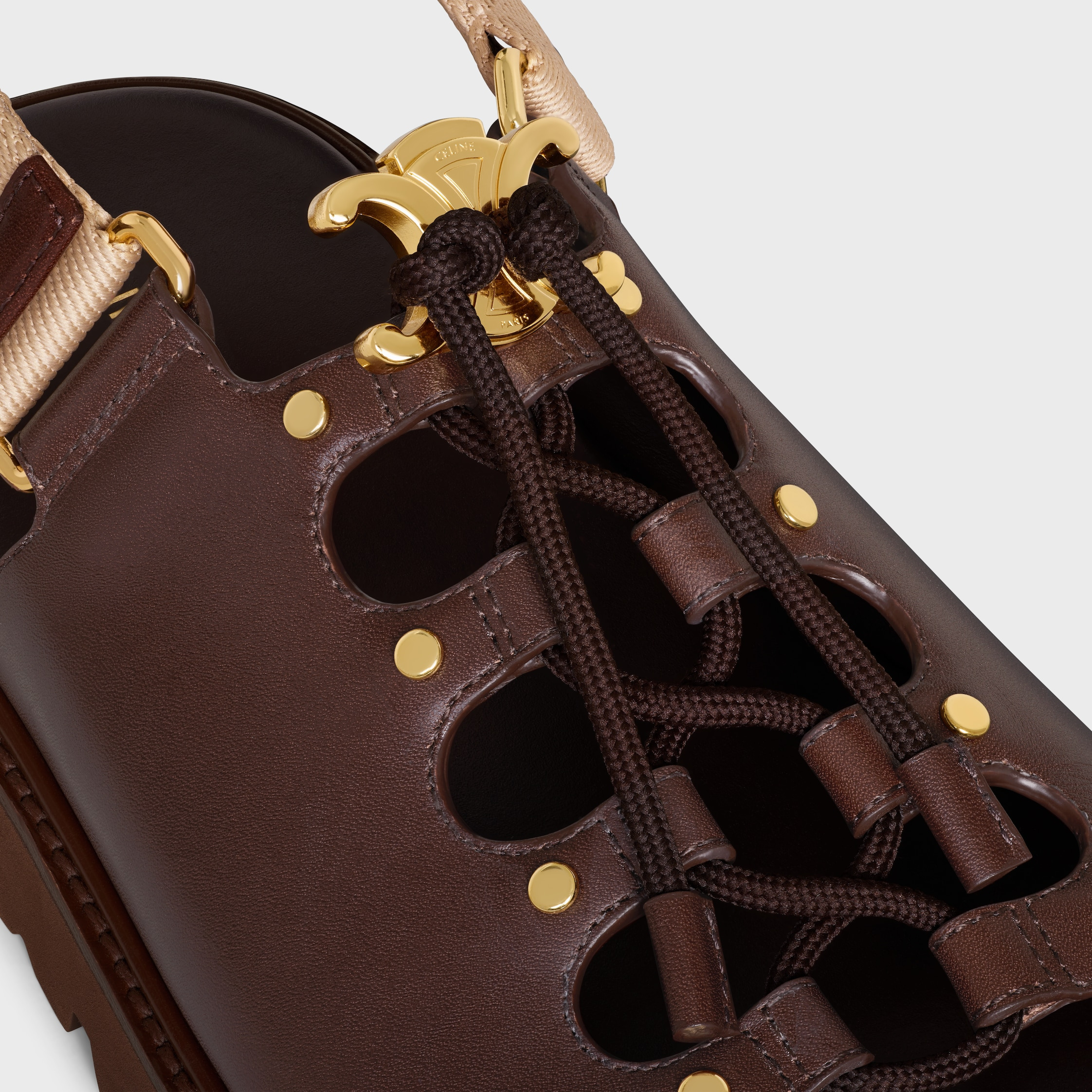 CELINE BILLIE CHUNKY SANDALE  IN Calfskin and Textile - 6
