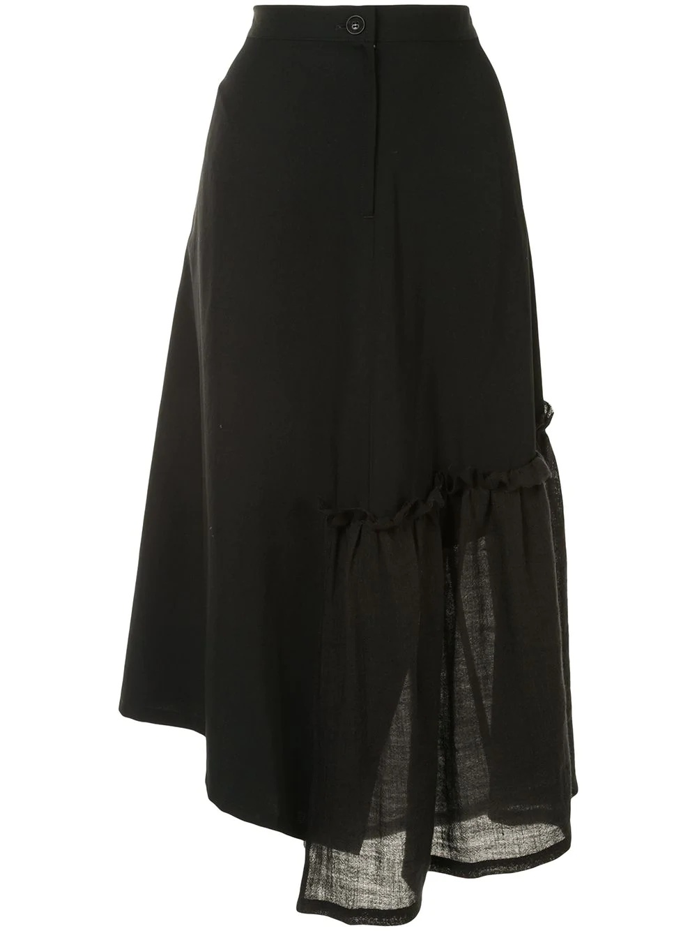 asymmetric ruched skirt - 1