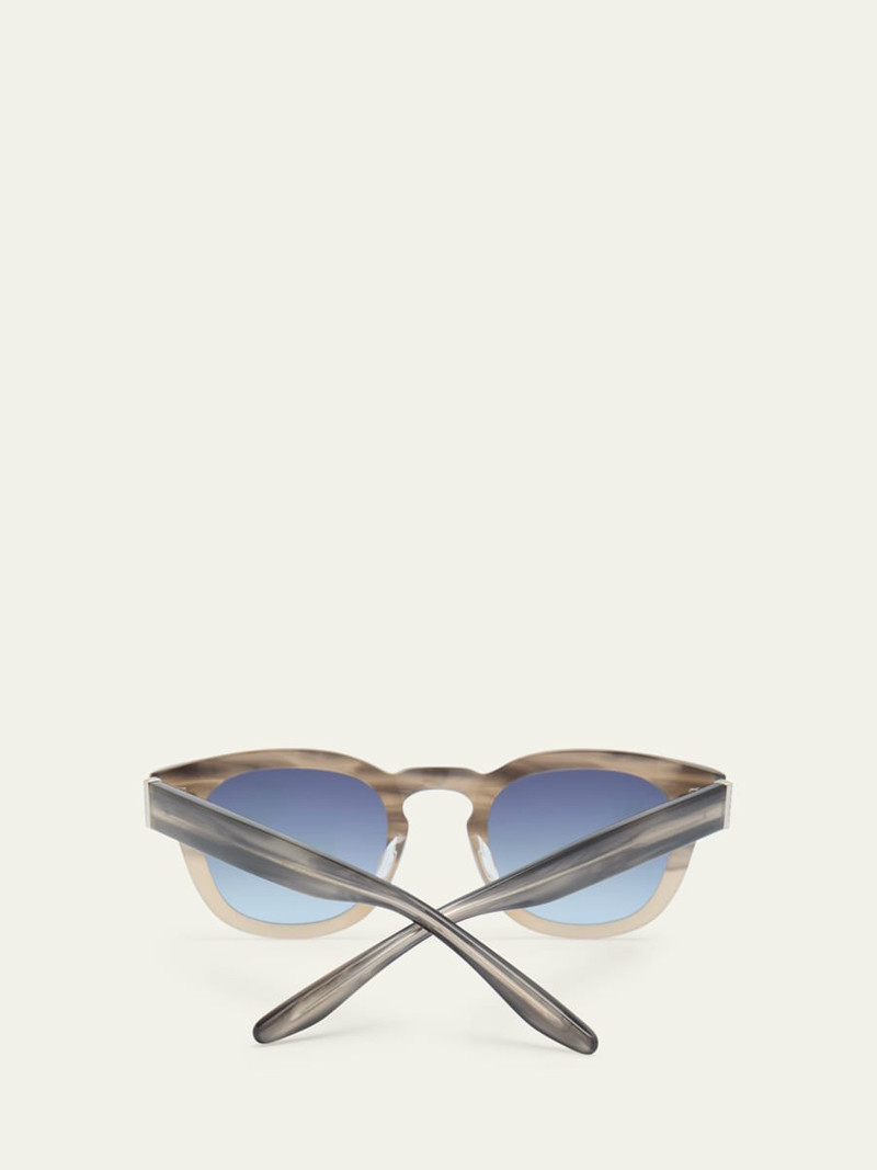 BARTON PERREIRA Men's Demarco Keyhole-Bridge Acetate Rectangle Sunglasses outlook