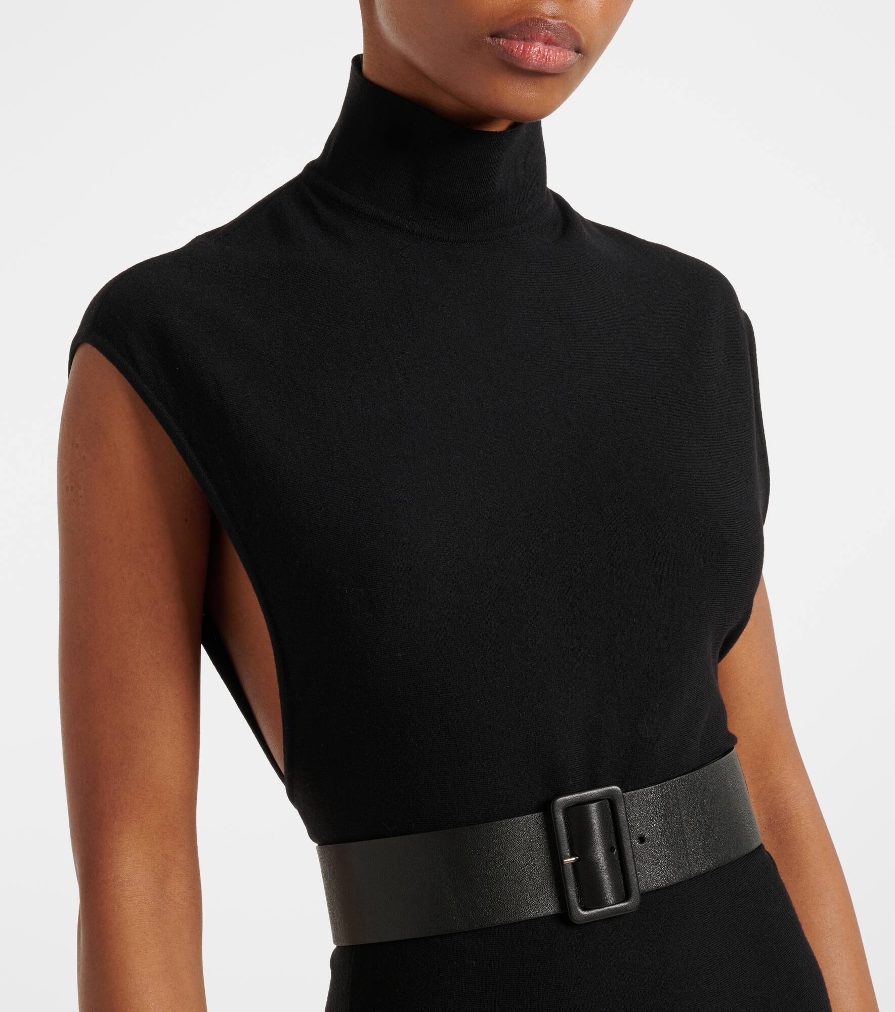 Belted wool-blend maxi dress - 4
