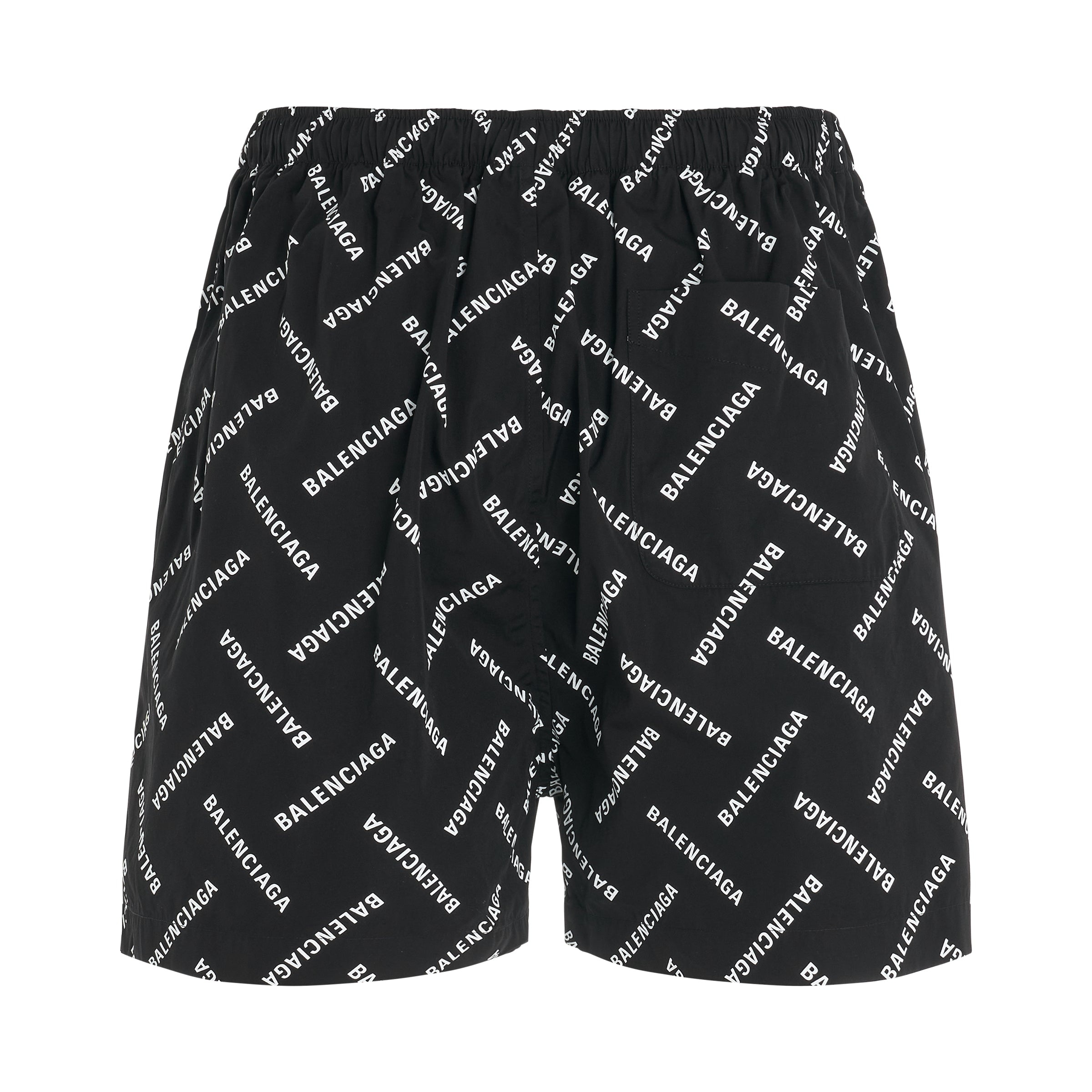 All-Over Logo Pyjama Shorts in Black/White - 4