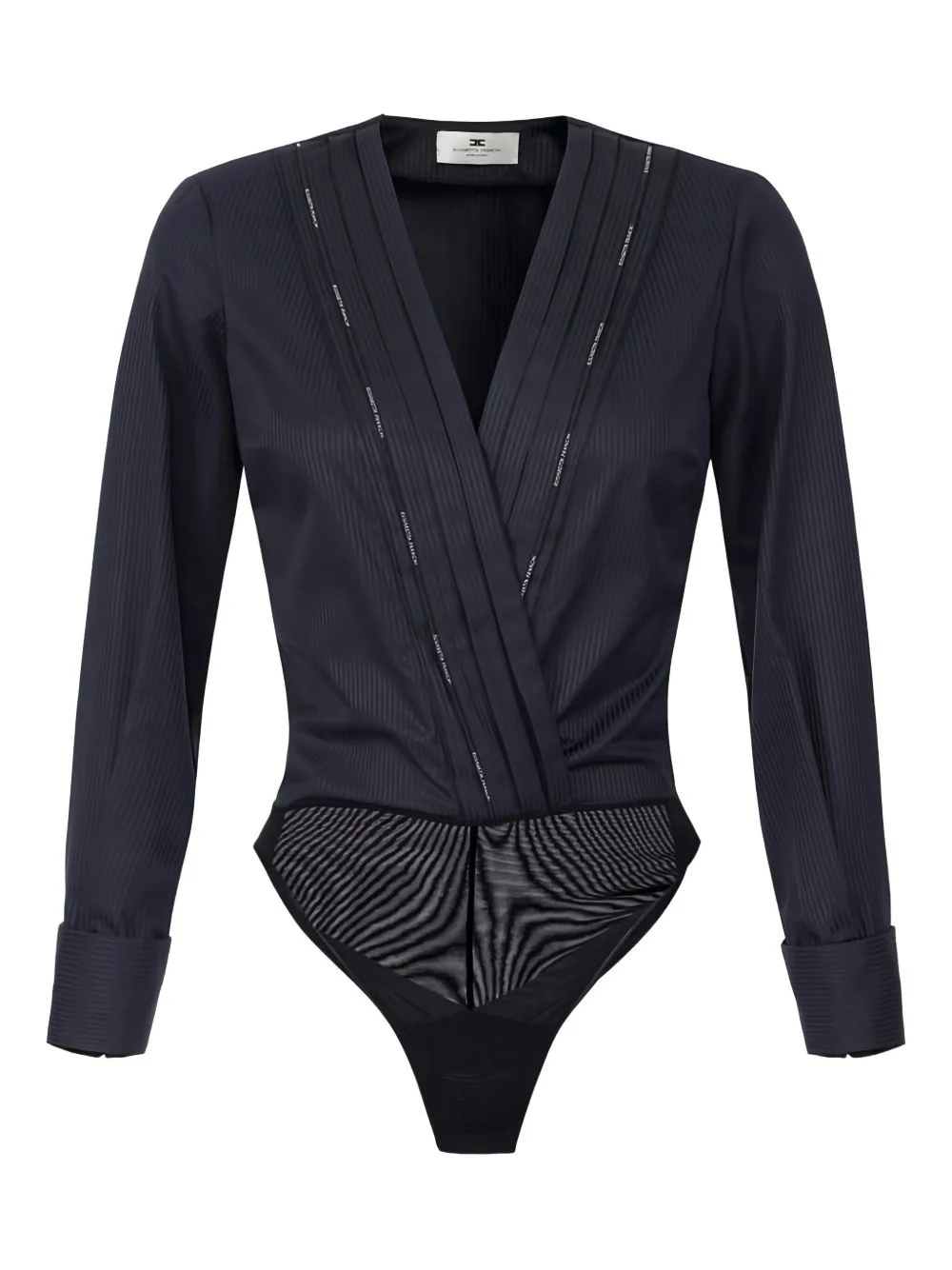 tuxedo-details logo-piping bodysuit - 1