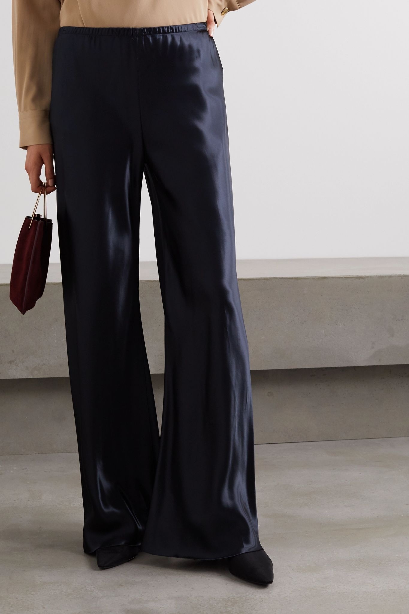 Gala satin wide-leg pants - 3