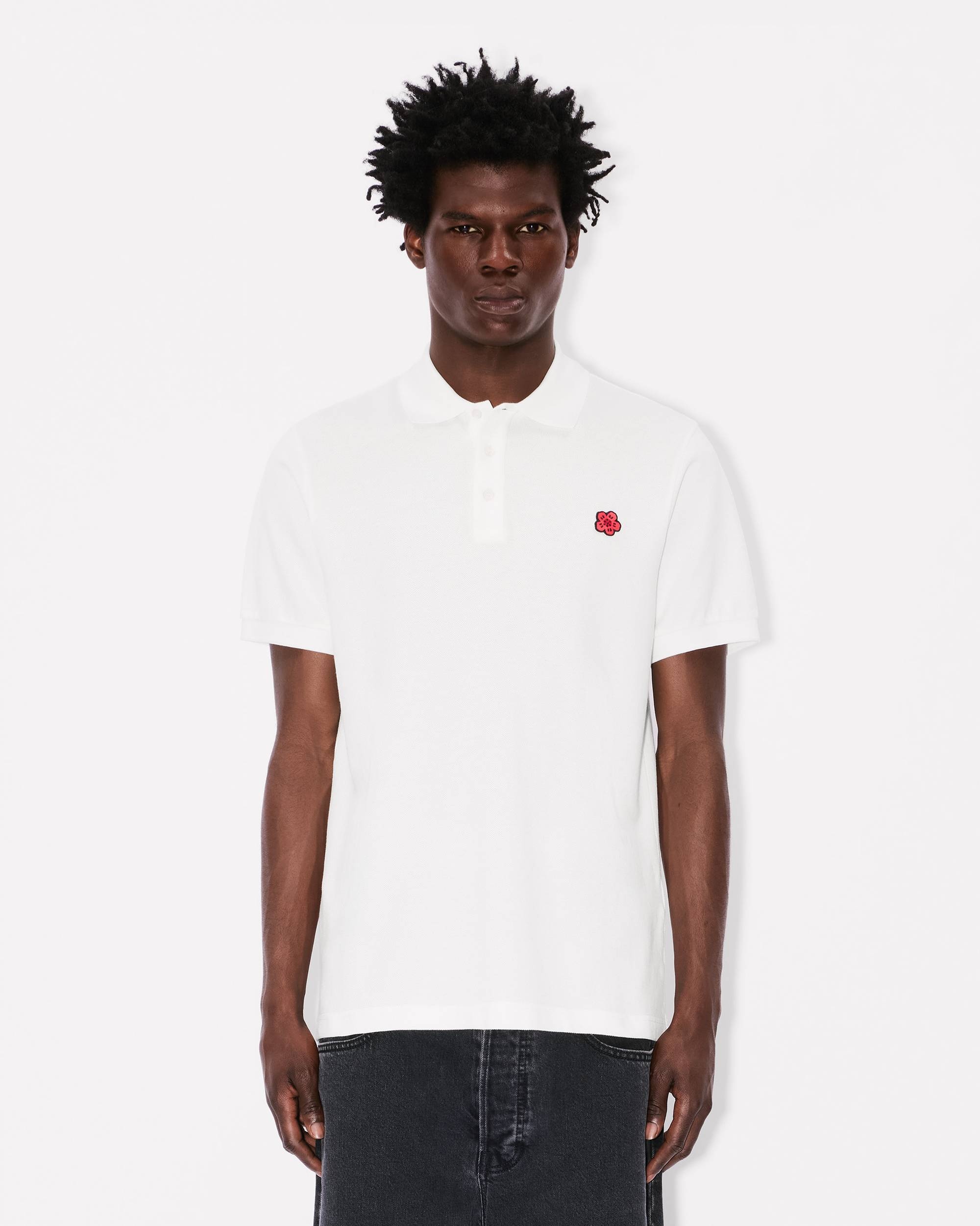 'Boke Flower' embroidered slim polo - 3