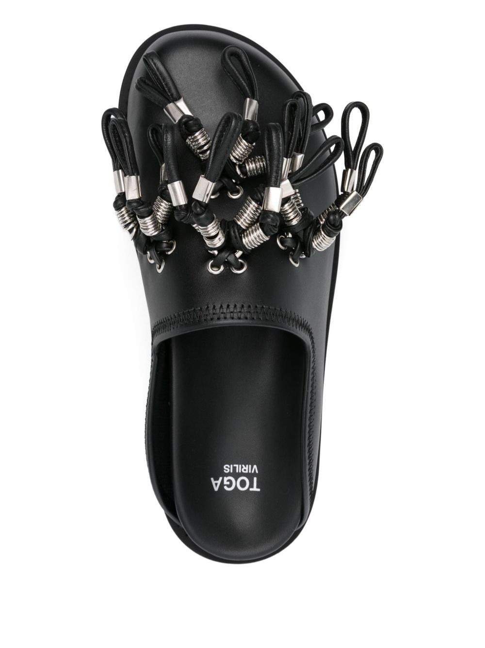 tassel-embellished leather mules - 4