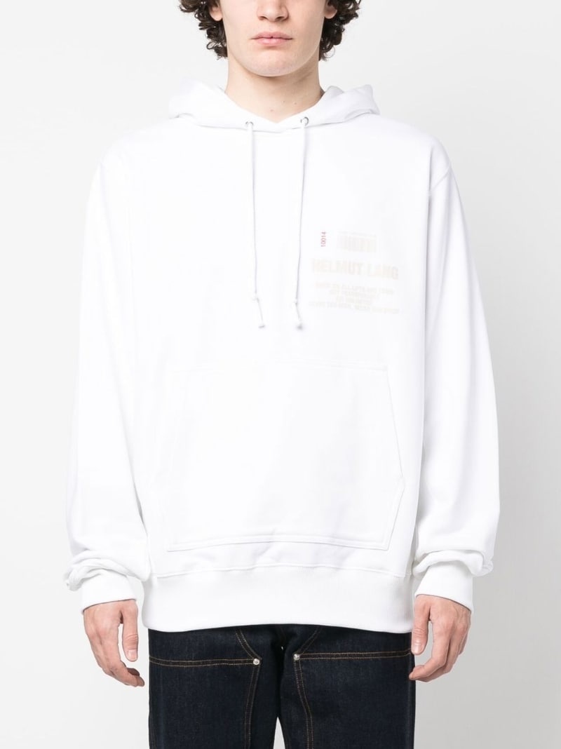 logo-print cotton hoodie - 3