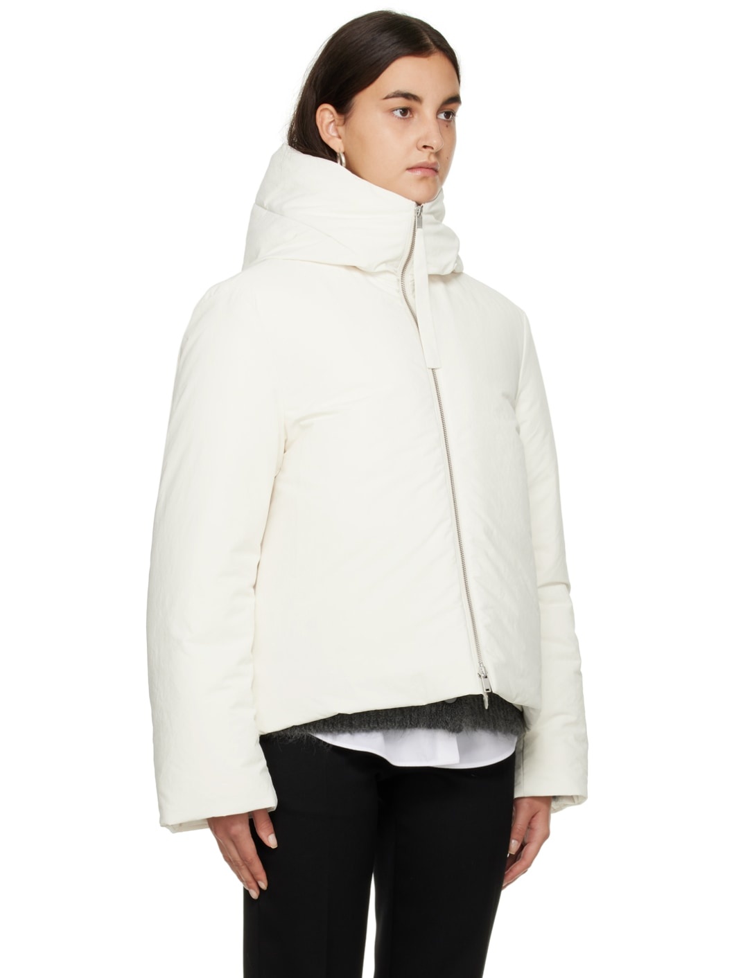 White Hooded Down Jacket - 2