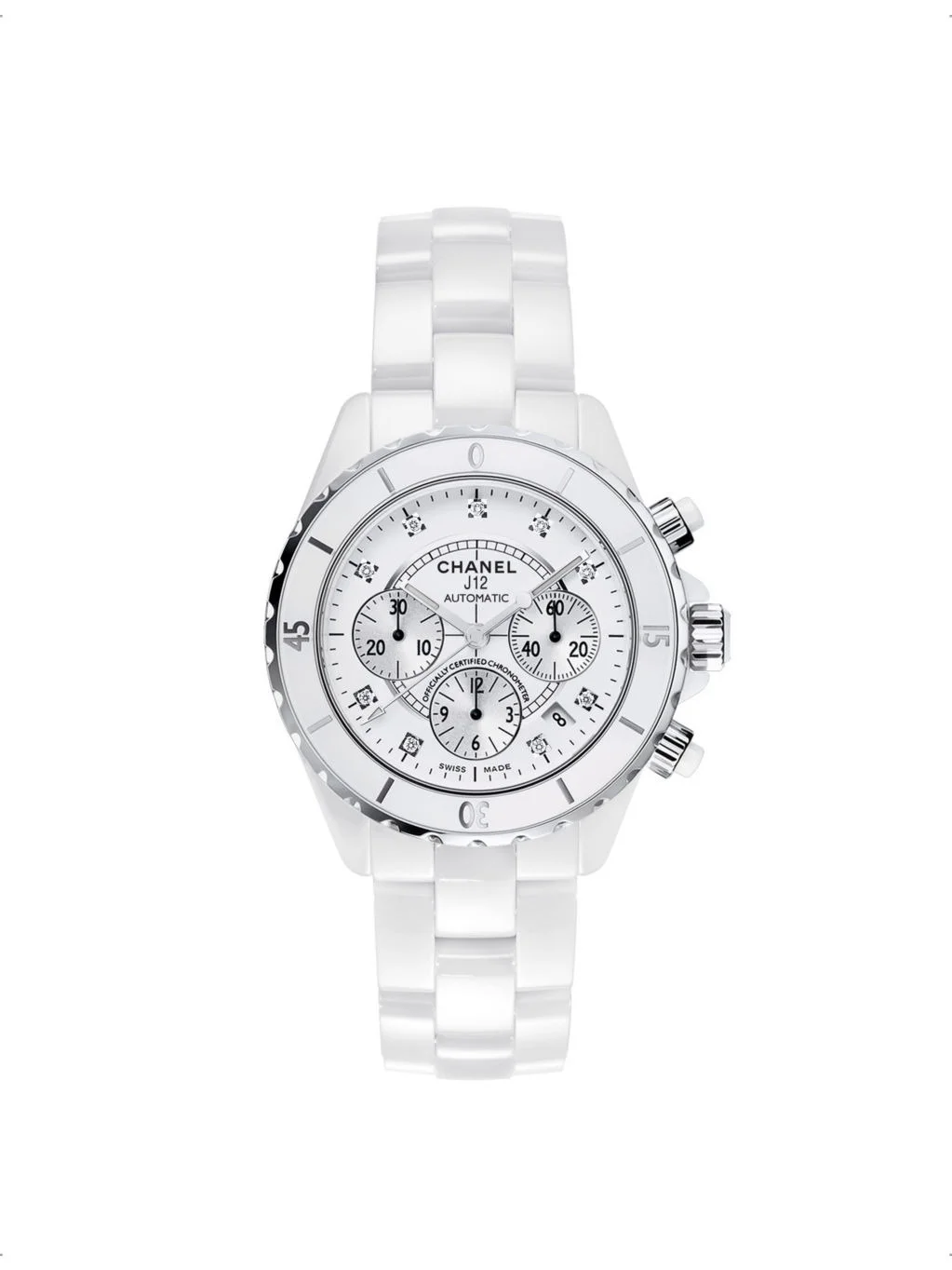 H2009 J12 Chronograph ceramic, stainless-steel and 0.07ct diamond automatic watch - 1
