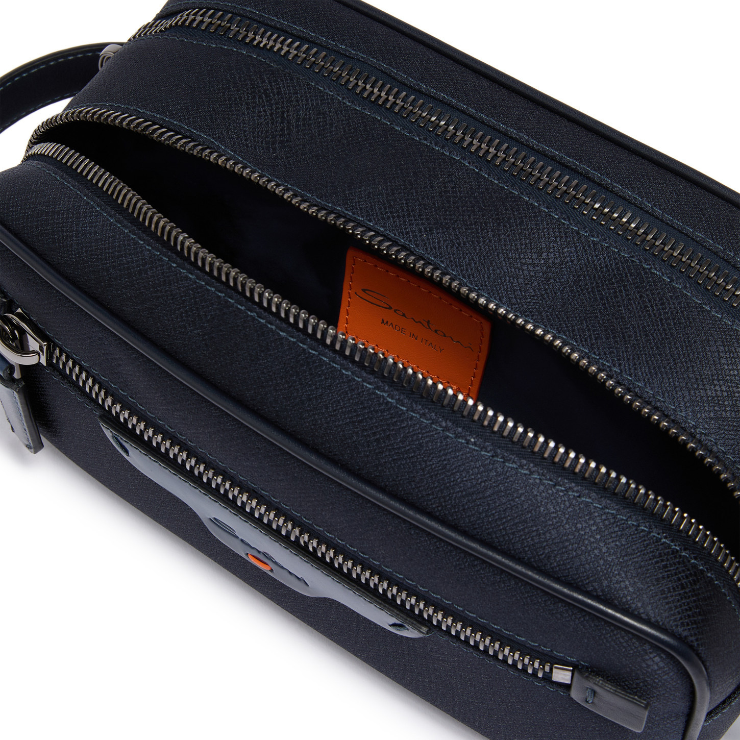 Blue leather and nylon beauty case - 5