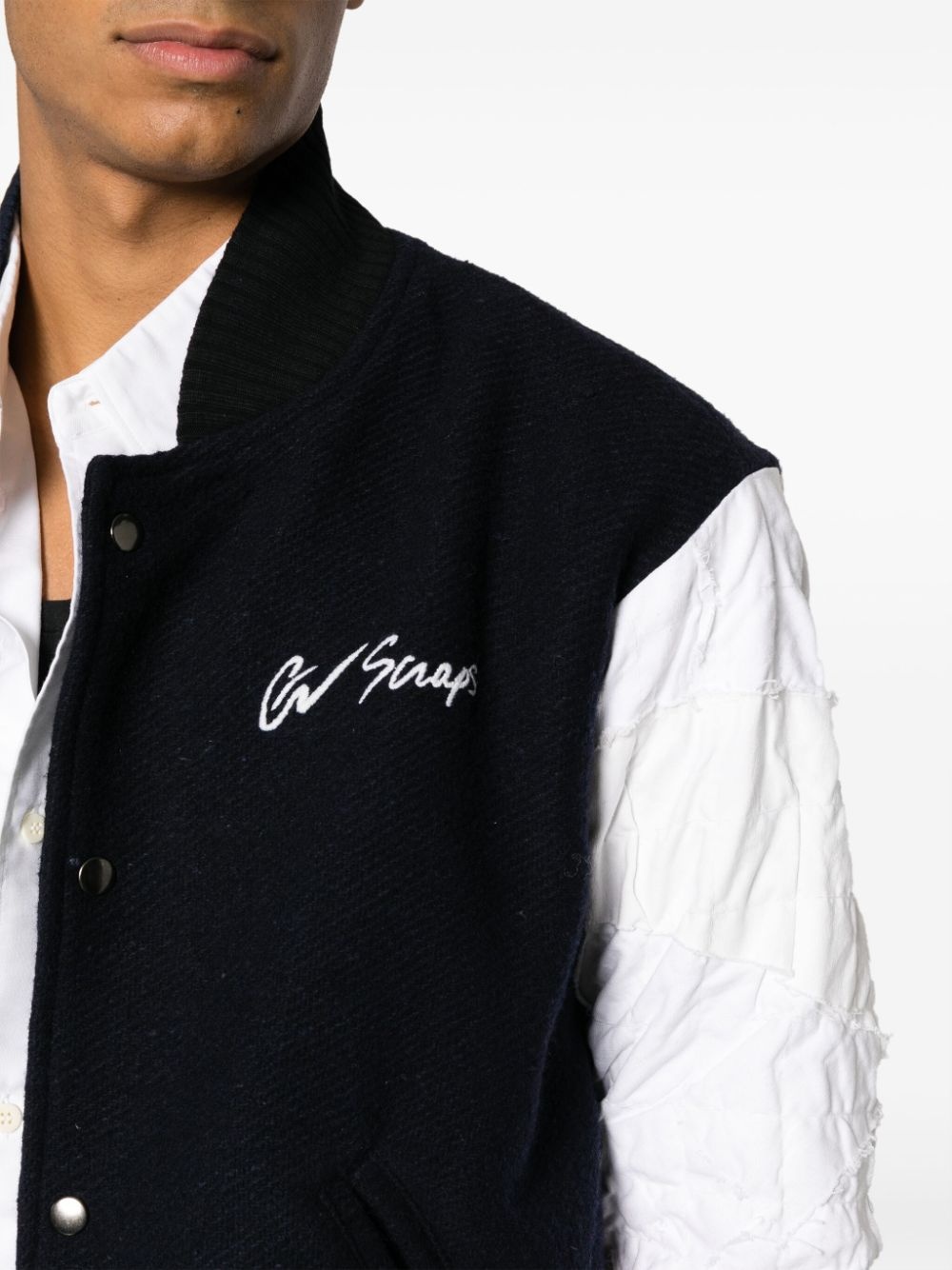 slogan-embroidered bomber jacket - 5