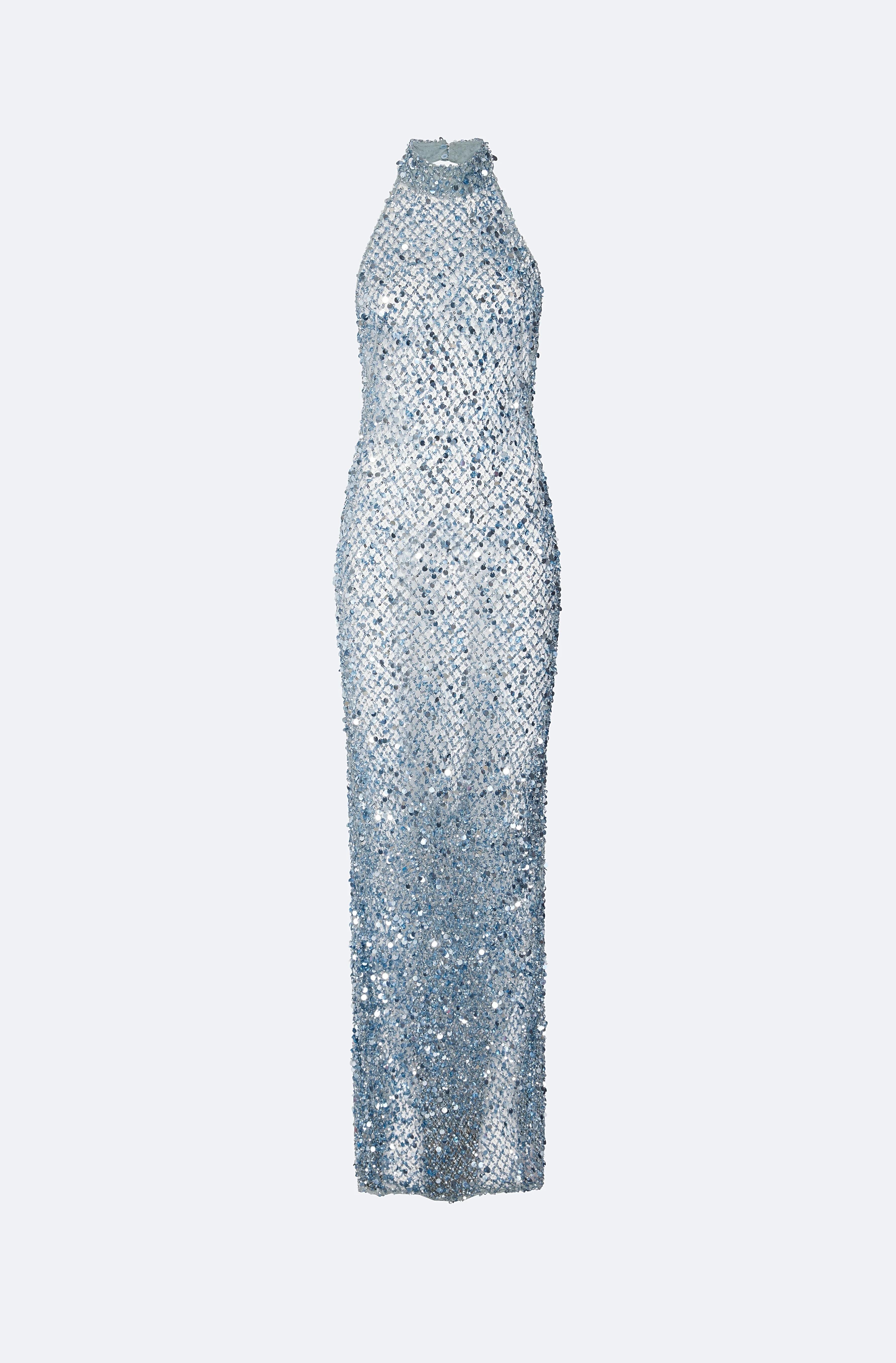 Mesh Sequin Gown - 1