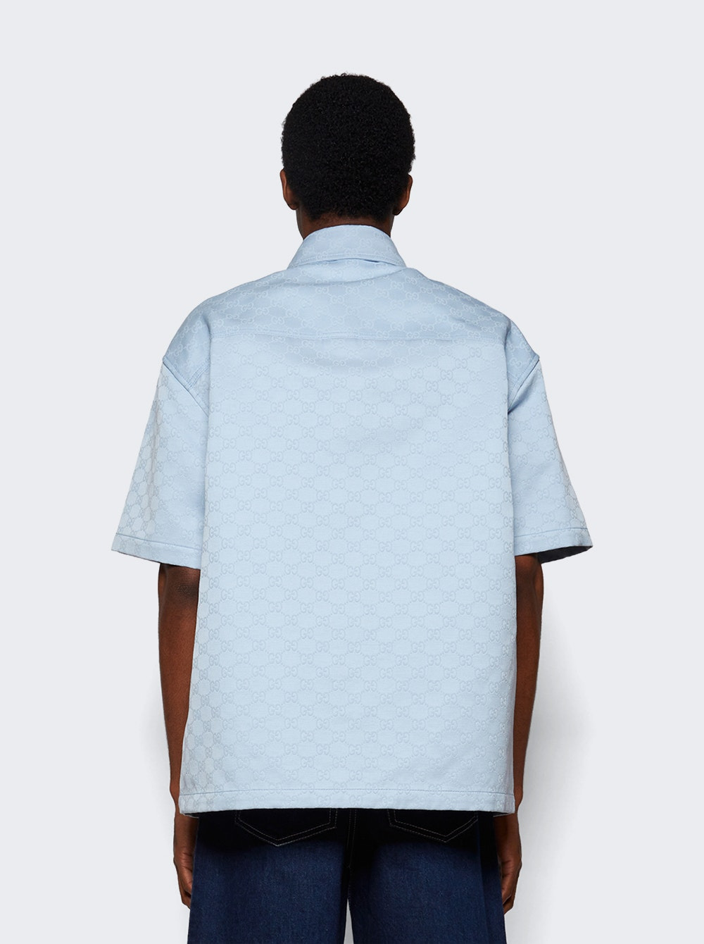 Double Gg Oversize Work Shirt Midnight Blue - 4