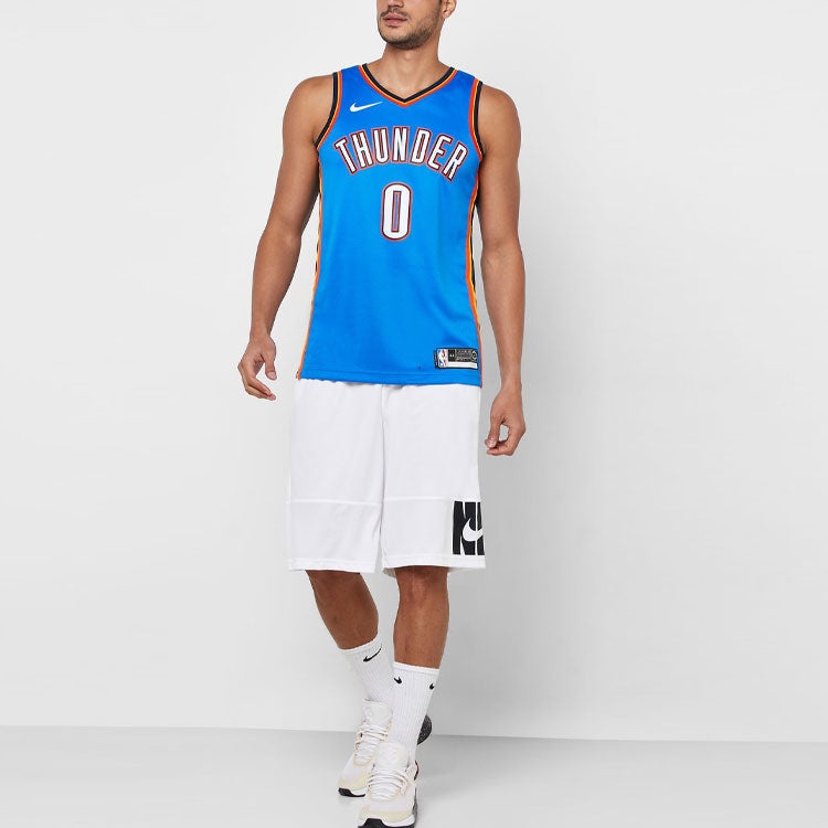 Nike MENS NBA Oklahoma City Thunder Russell Westbrook 0 Swingman Tank Blue AV4955-403 - 4