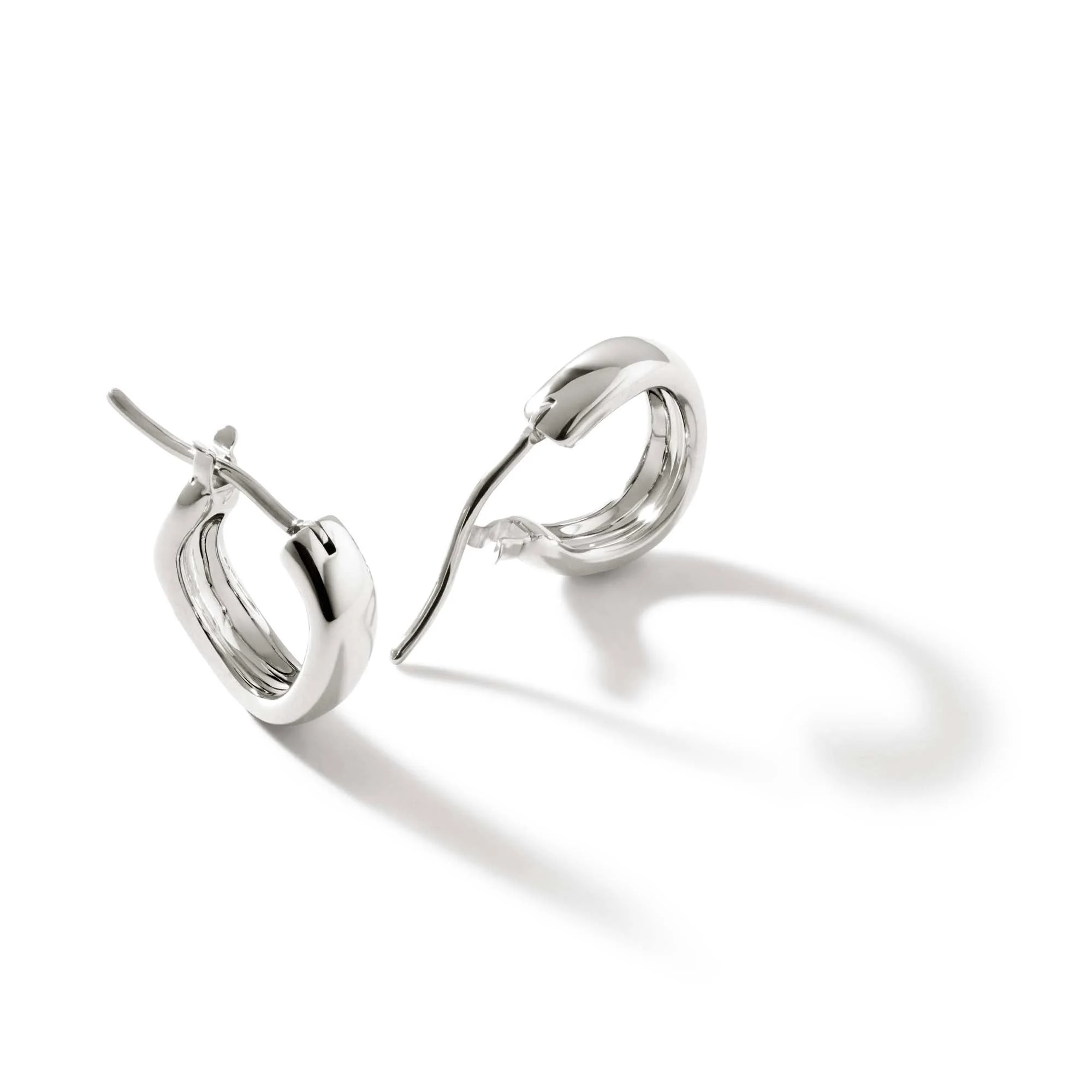 Surf Huggie Earrings, Sterling Silver, 12MM - 1