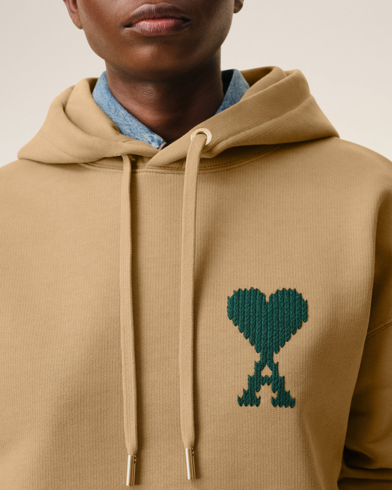 BEIGE COTTON AMI DE COEUR HOODIE 4