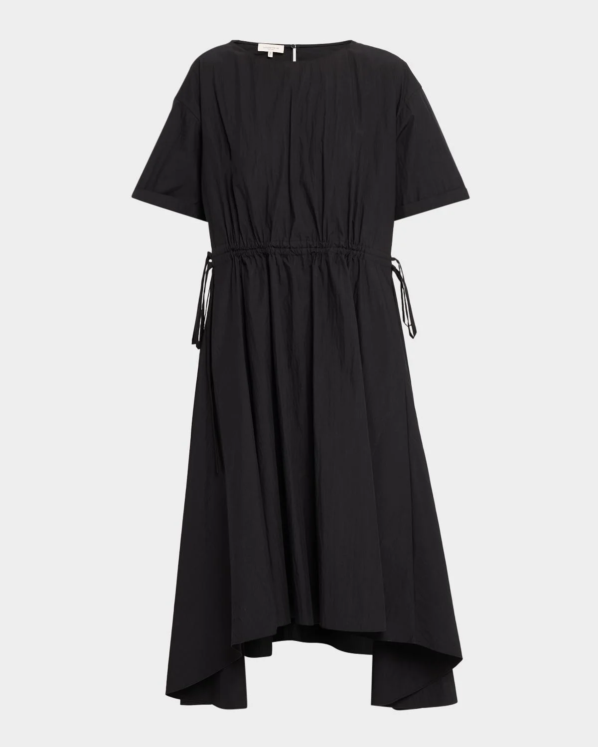 Drawstring Cotton Midi Dress - 1