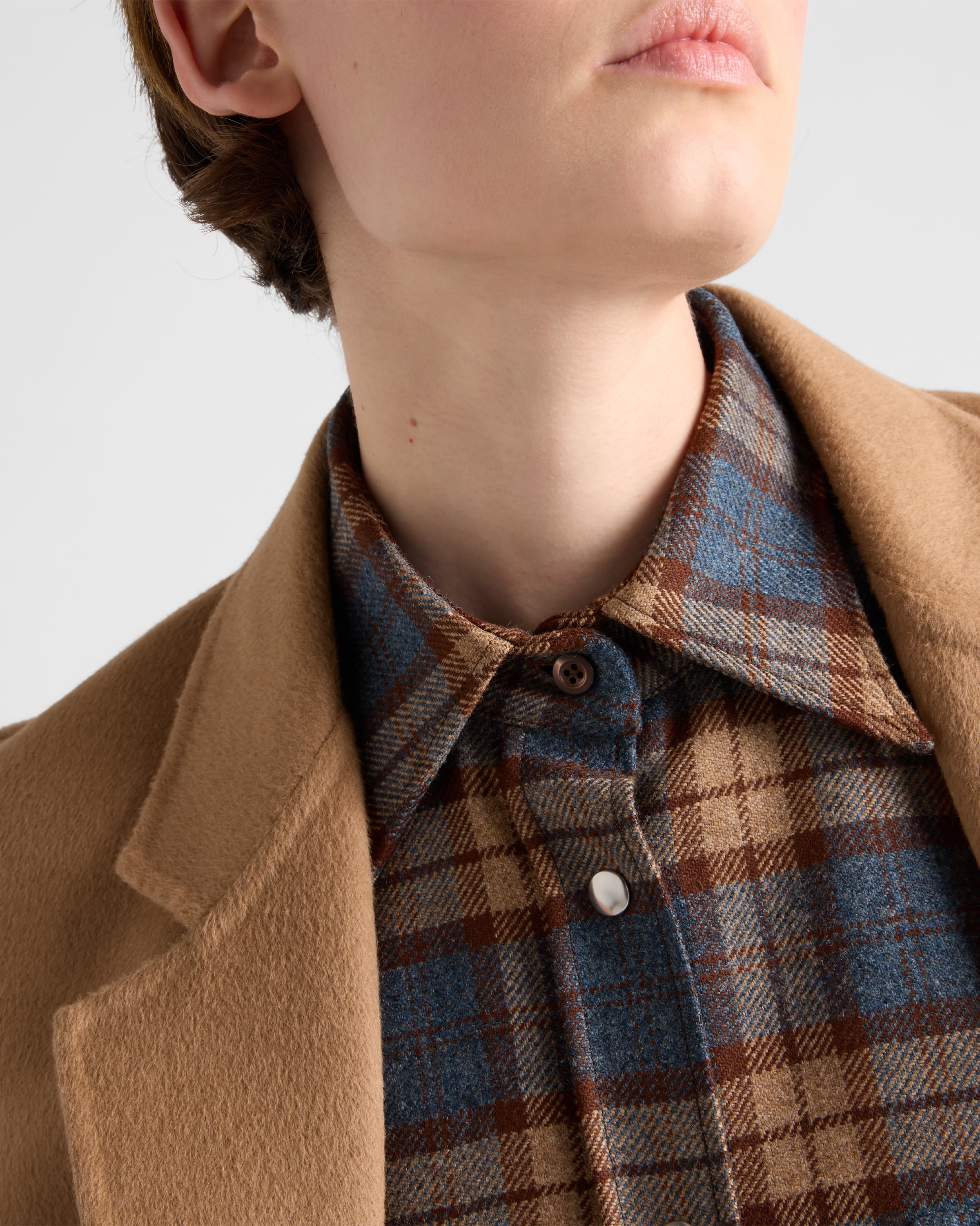 Checked wool twill shirt - 3
