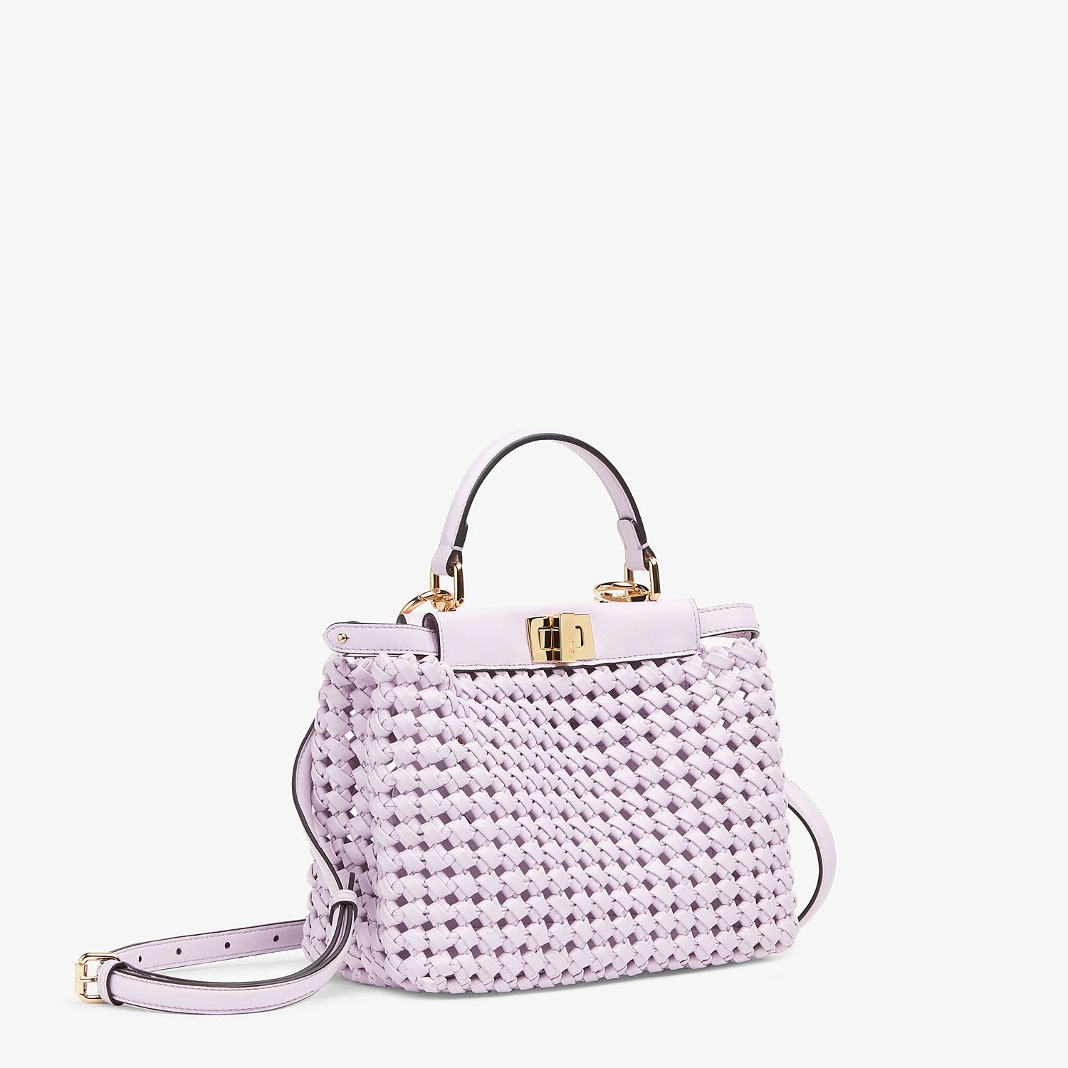 Lilac leather interlace bag - 3