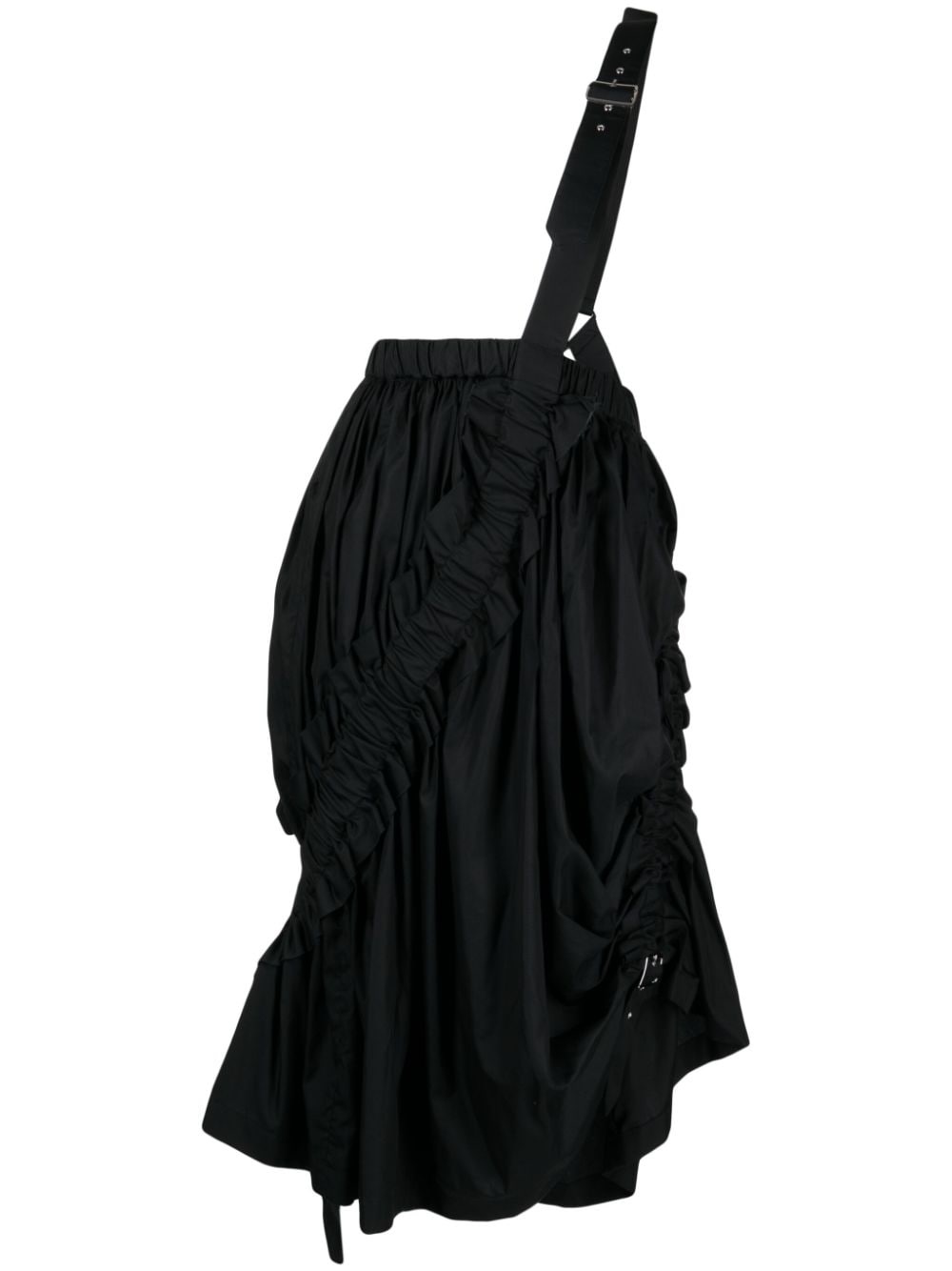 ruched-detailing cotton skirt - 1