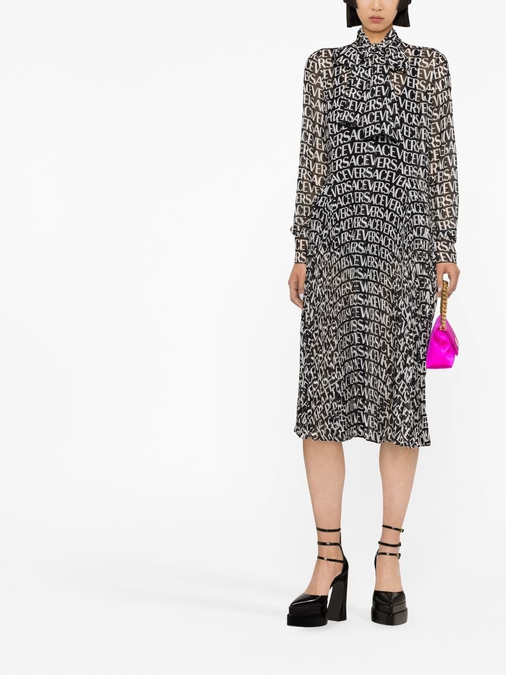 logo-print midi dress - 2