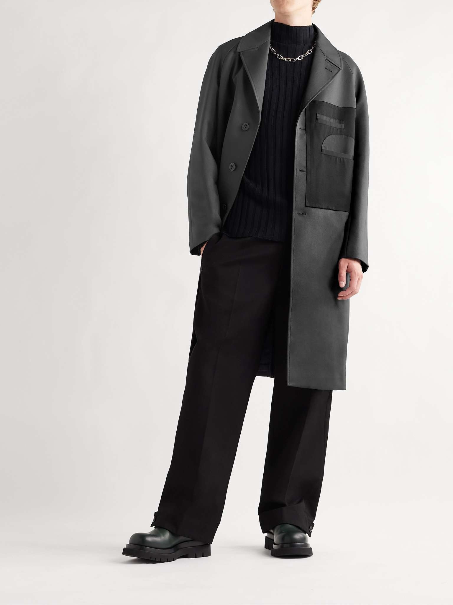 Satin-Trimmed Panelled Twill Coat - 2