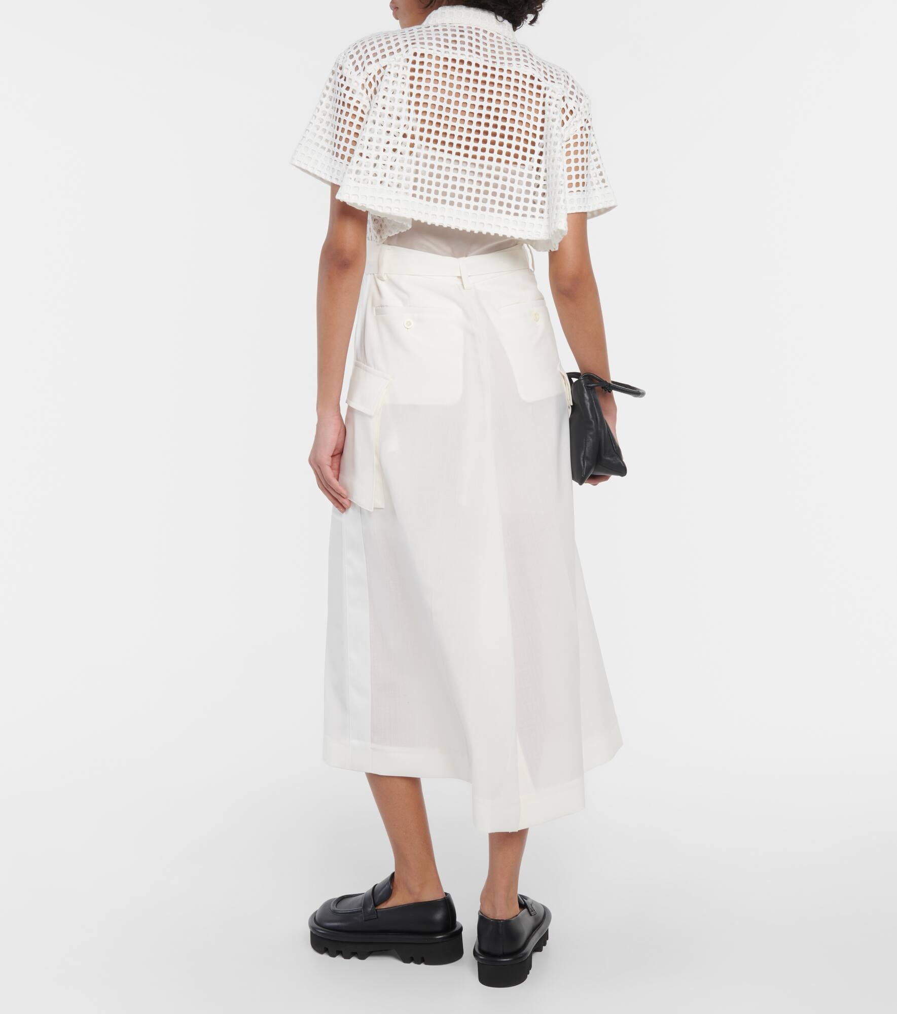 Lace-trimmed cotton midi dress - 3