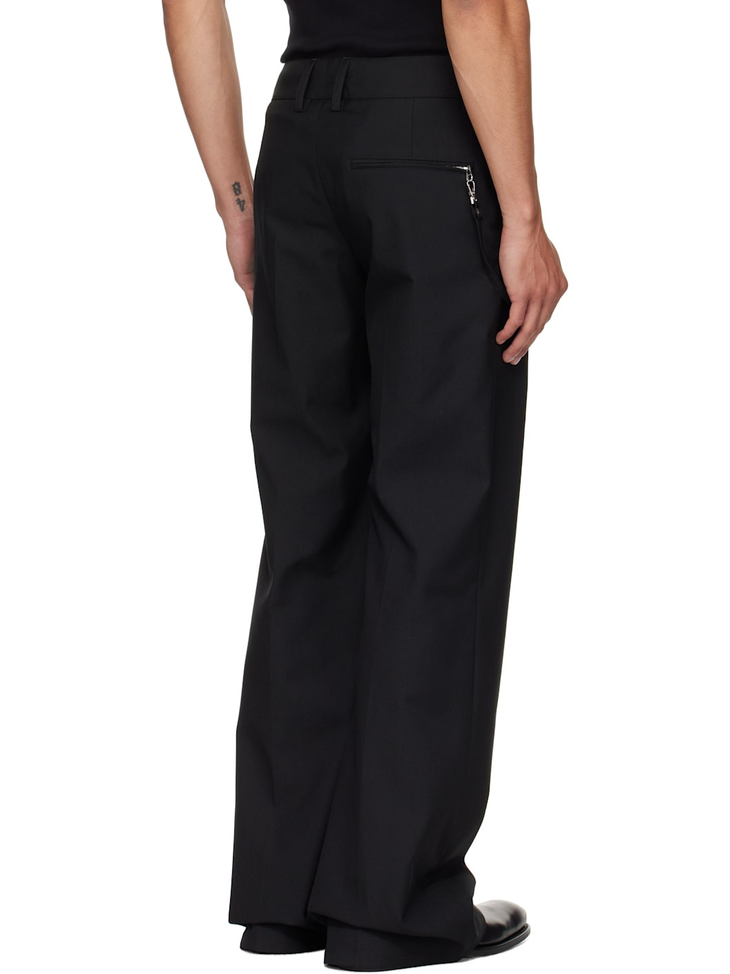 Black Light Twill Bootcut Trousers - 3