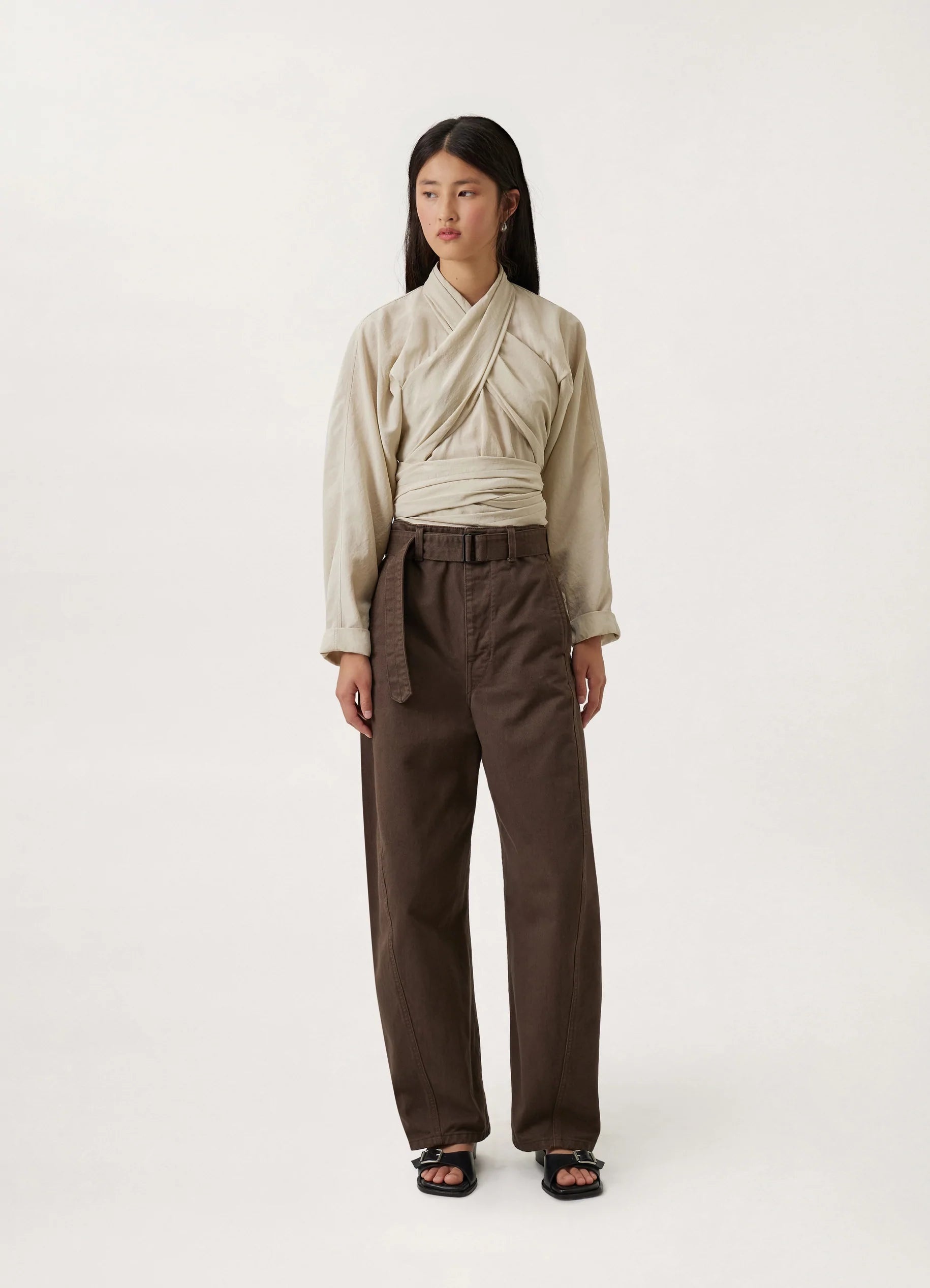 TWISTED BELTED PANTS
GARMENT DYED DENIM - 3