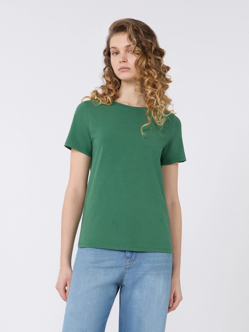 MULTIF Stretch jersey basic T-shirt - GREEN 3