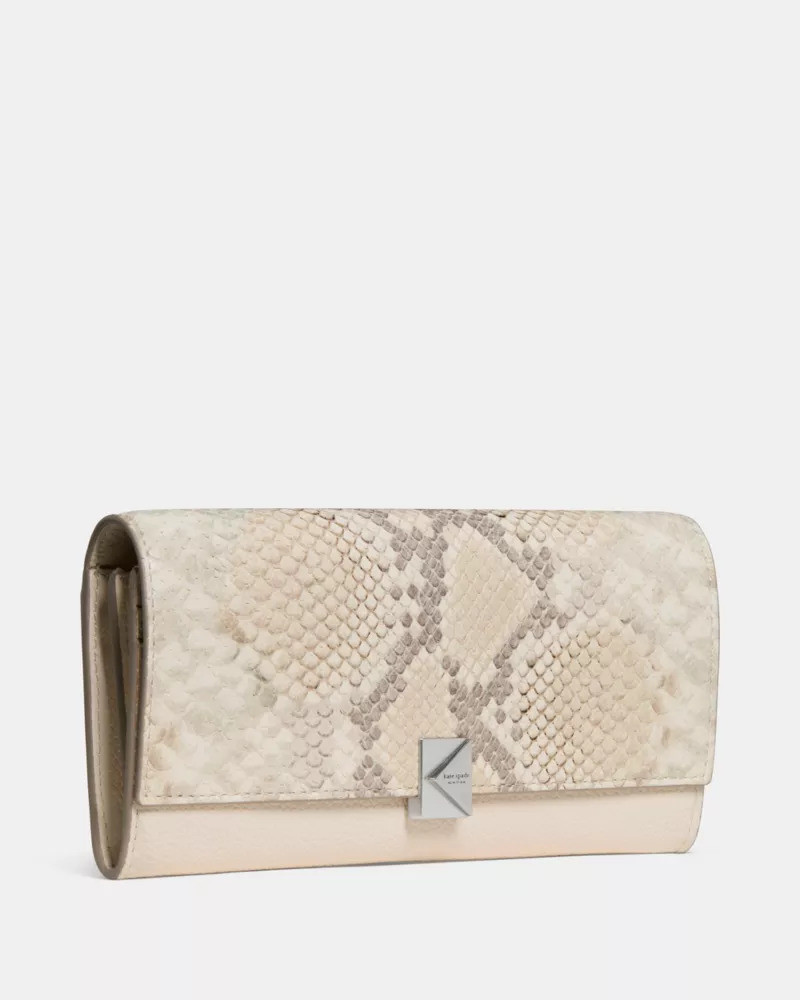kate spade Deco Snake Embossed Large Flap Wallet outlook